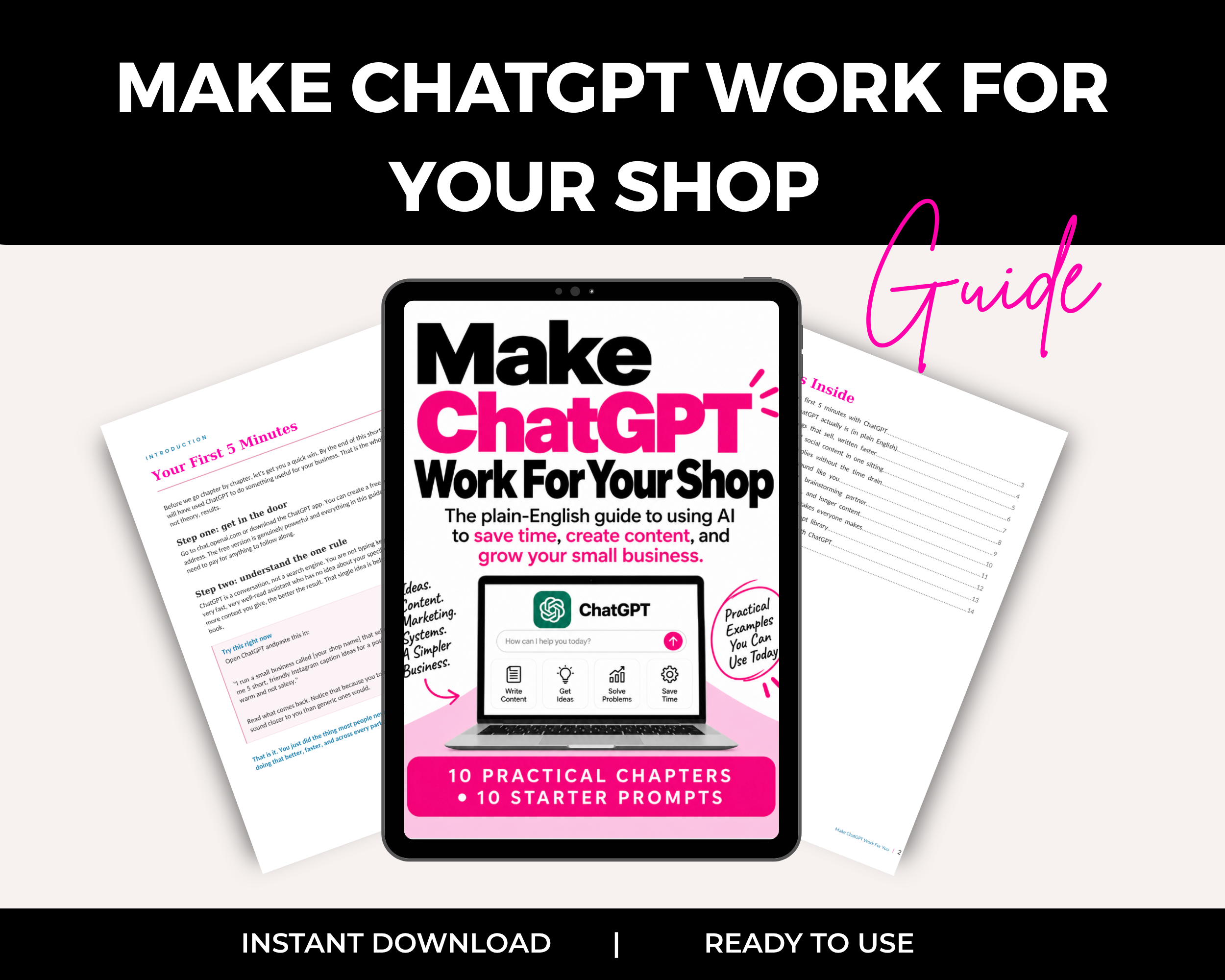 Make Chat GPT Work For Your Business Guide | PLR Ready