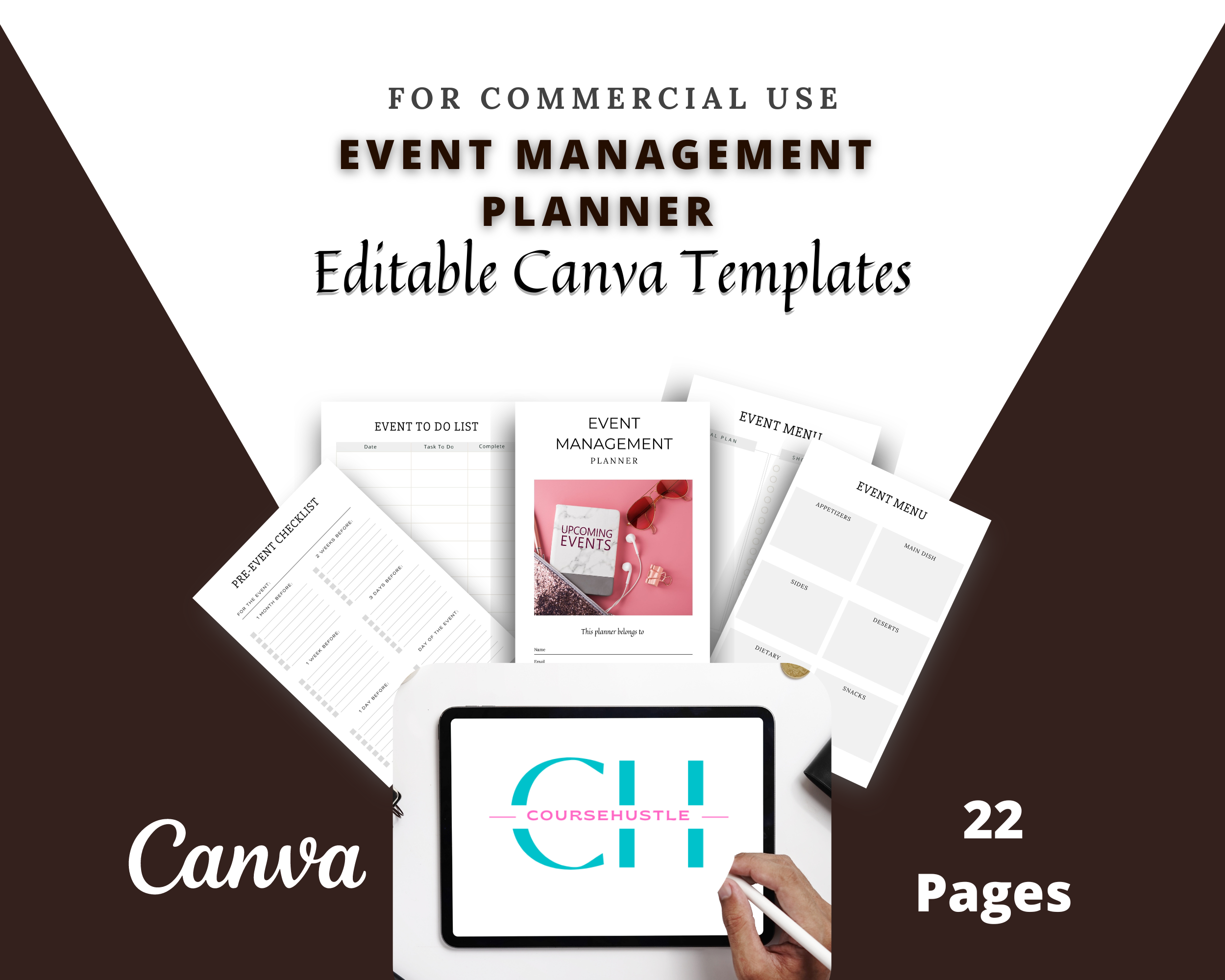 Editable Event Management Planner in Canva | Commercial Use