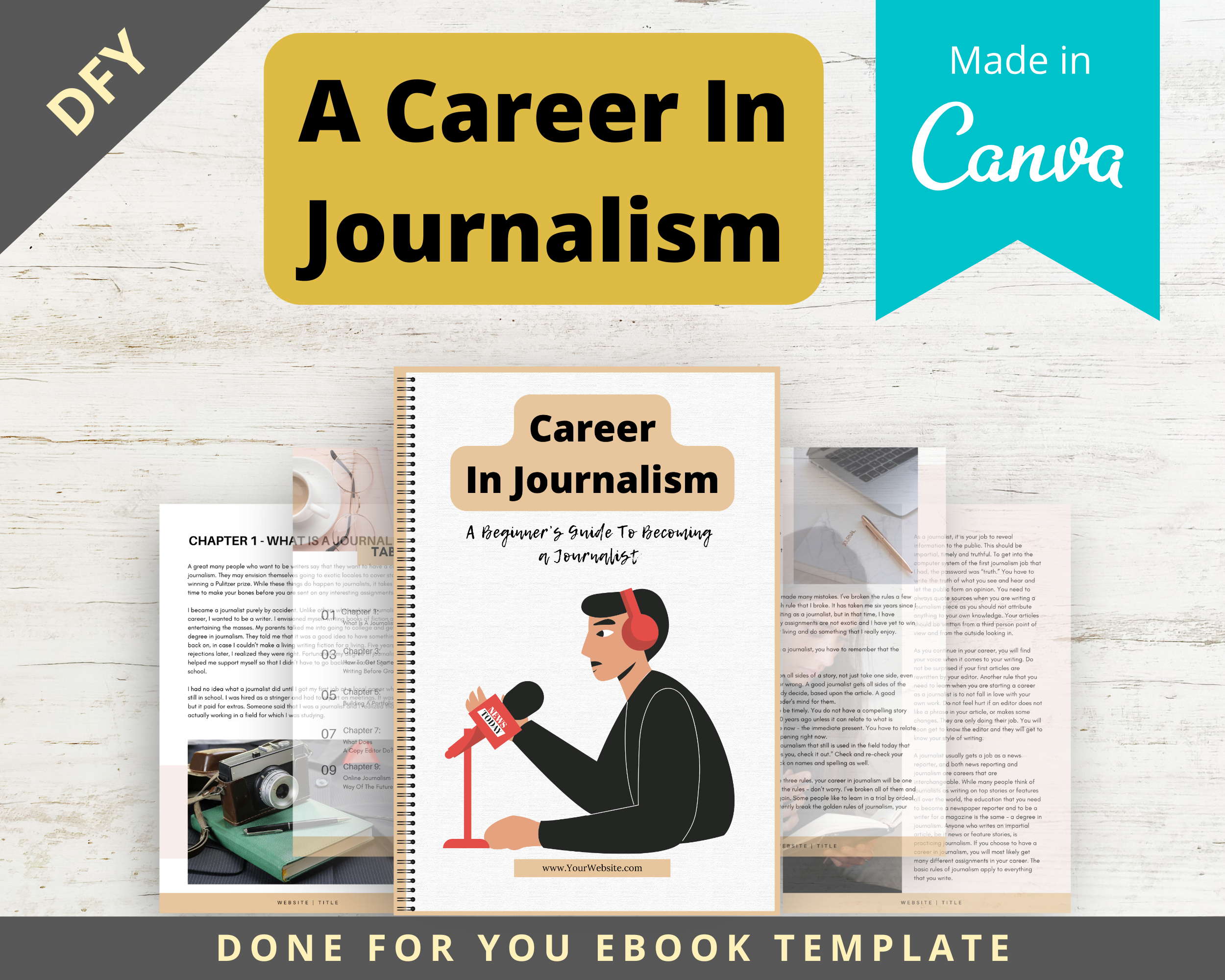 Editable A Career In Journalism | Done-for-You Ebook in Canva