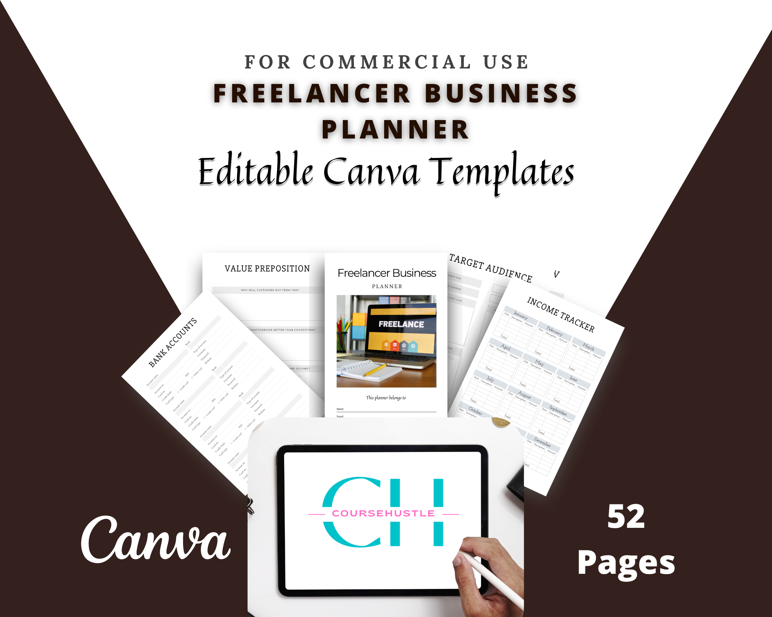 Editable Freelancer Planner in Canva | Commercial Use