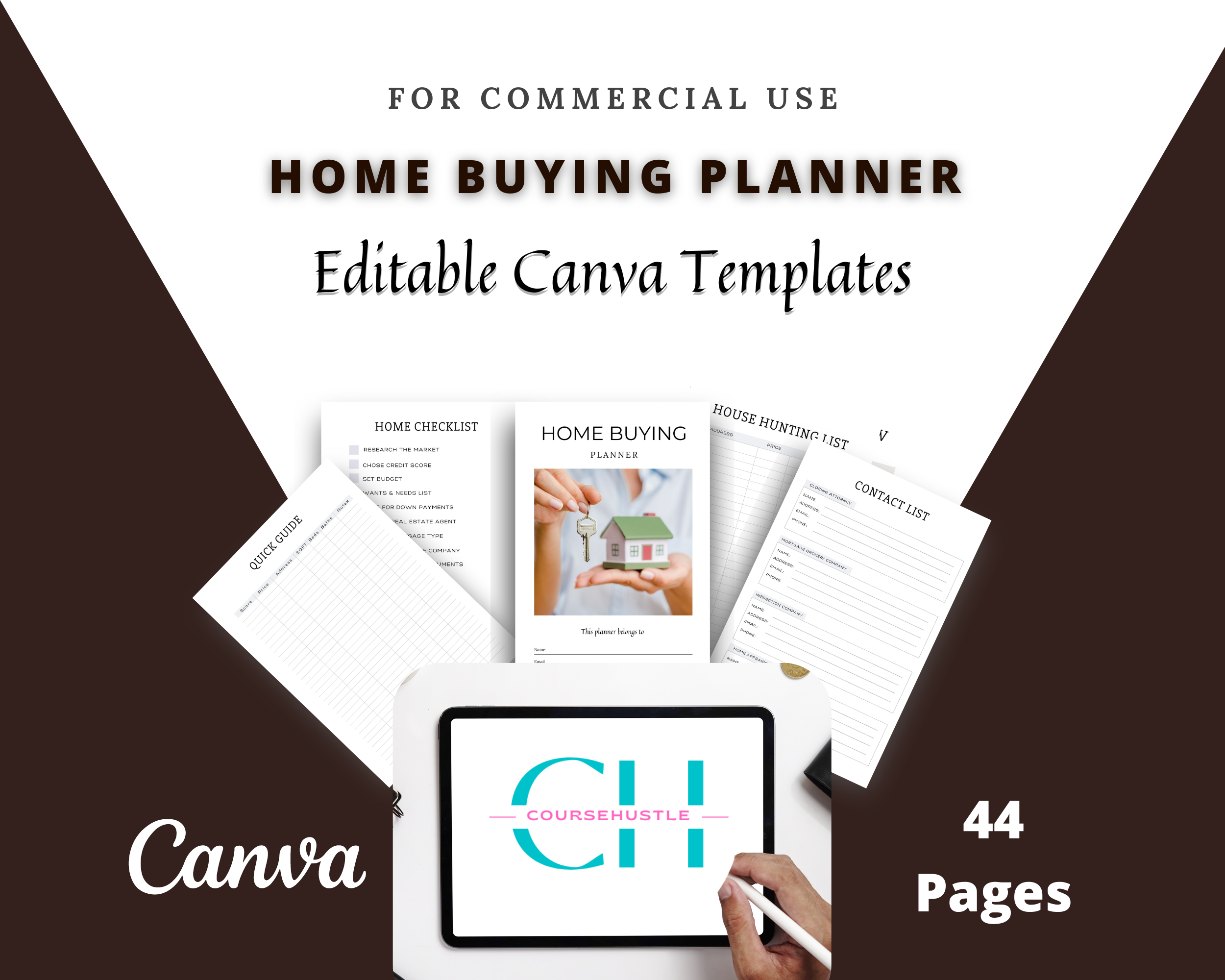 Editable Home Buying Planner in Canva | Commercial Use