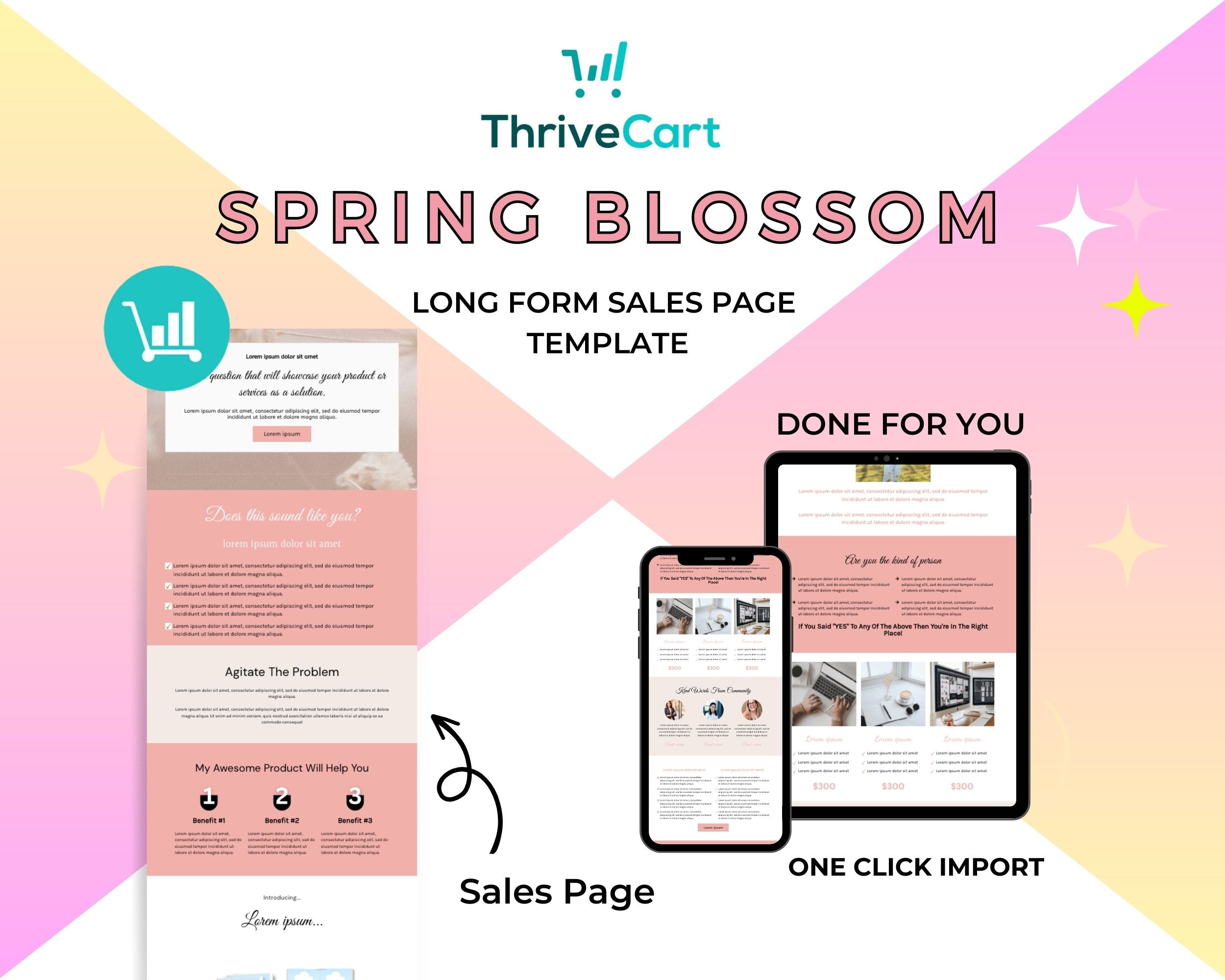 Spring Blossom Sales Page Template in ThriveCart