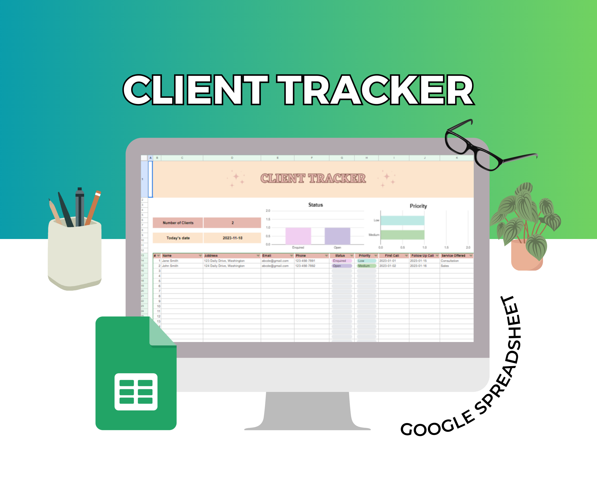 Client Tracker Google Spreadsheet | Client Tracker Google Sheets