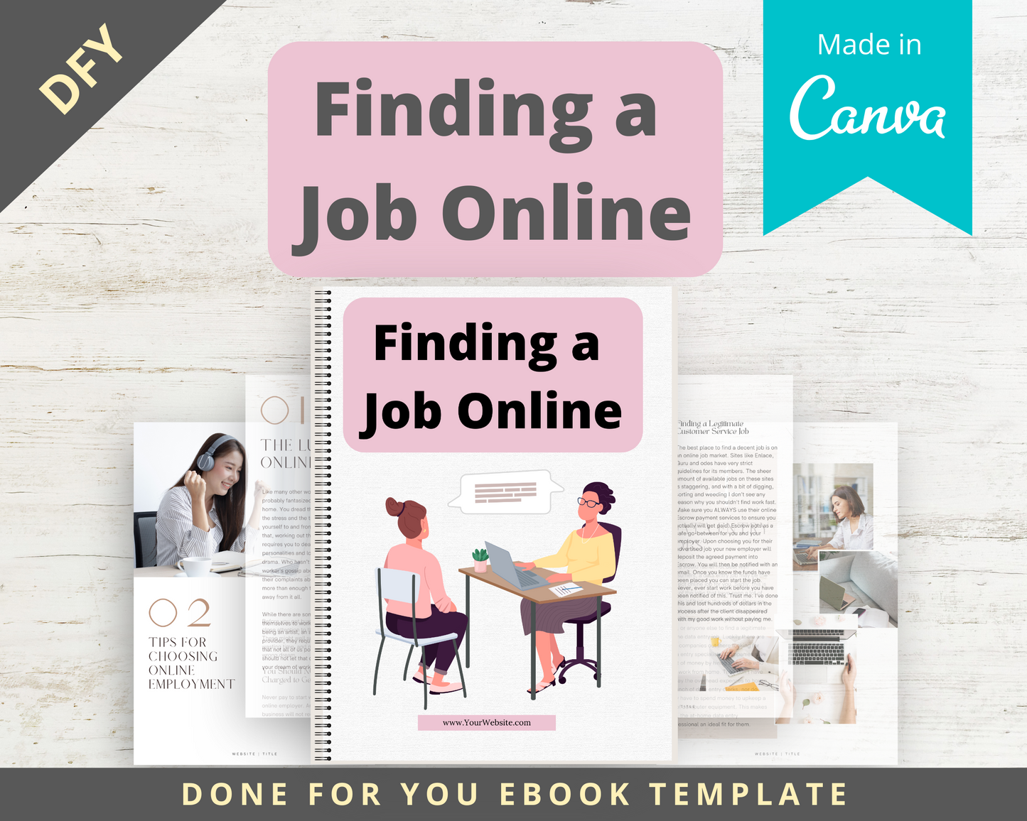 Editable Finding a Job Online | Done-for-You Ebook in Canva