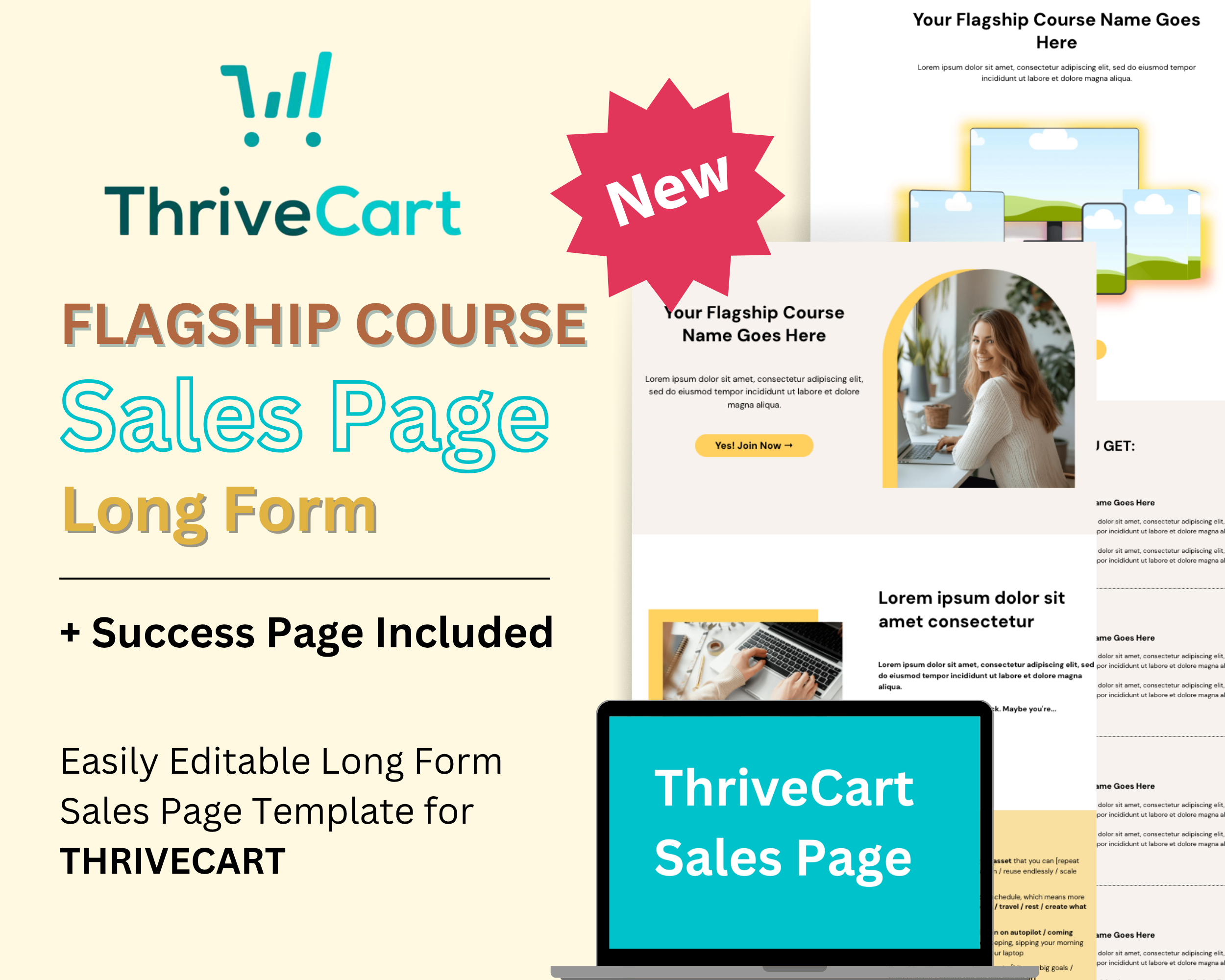 Flagship Course Sales Page Template in ThriveCart