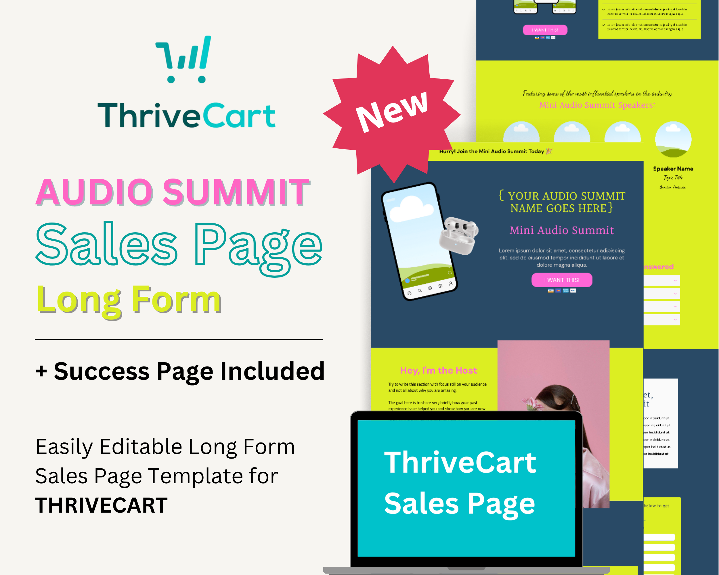Audio Summit Sales Page Template in ThriveCart