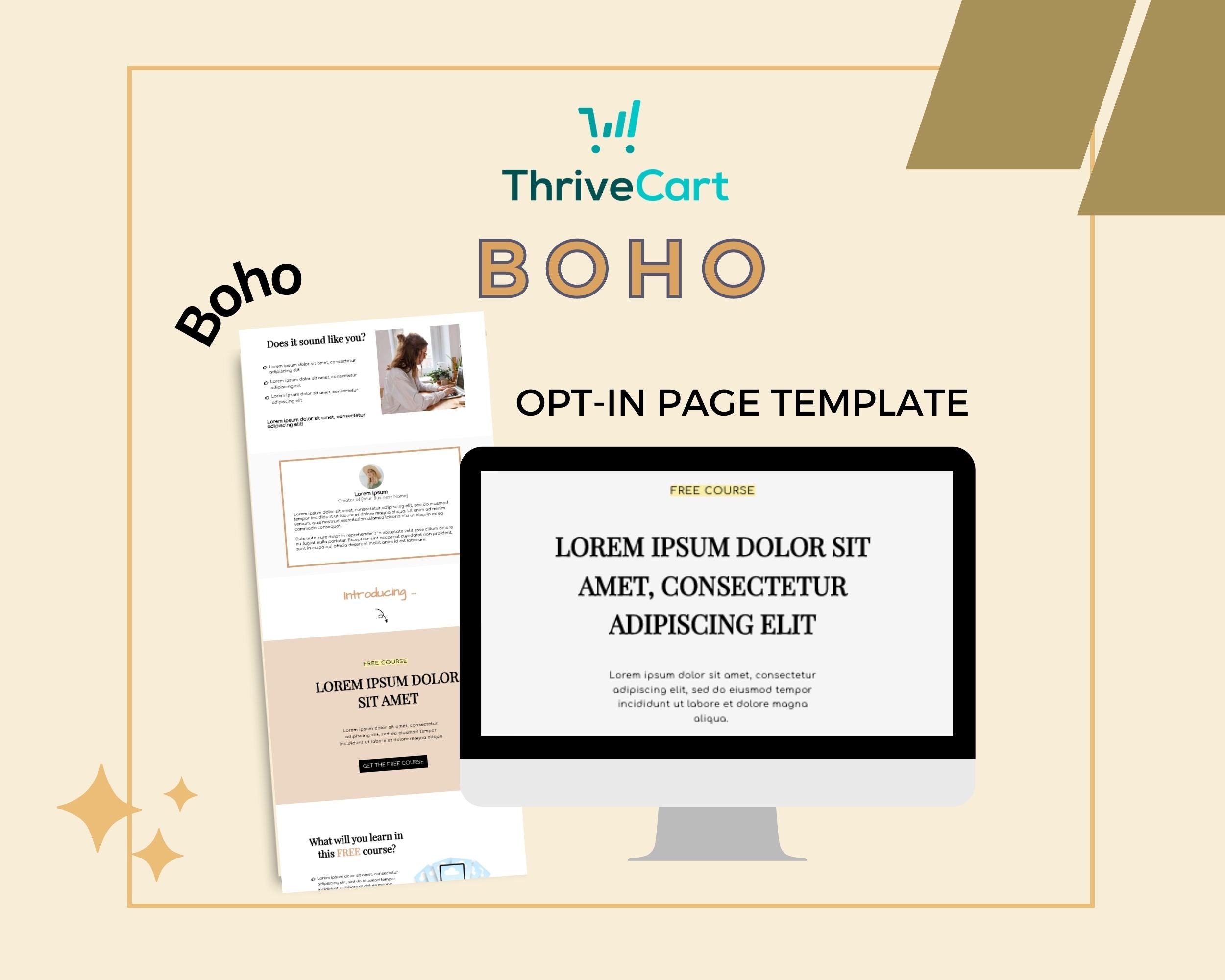 Boho ThriveCart Opt In Page Template