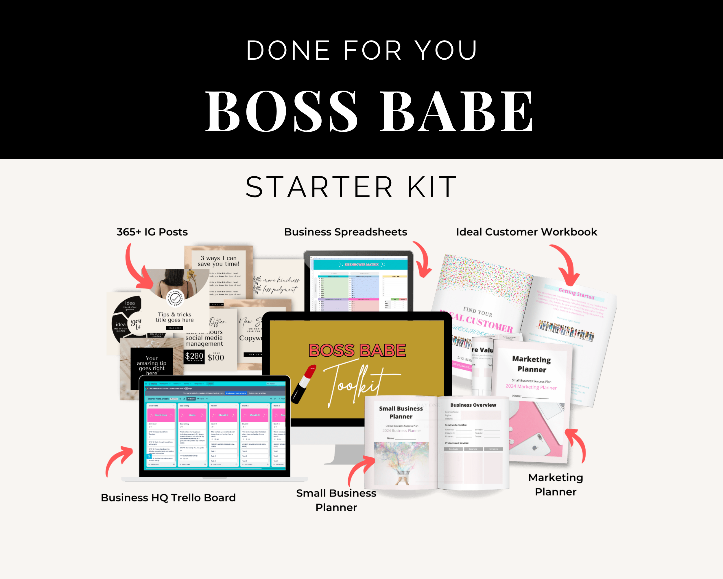 Boss Babe Starter Kit | Business HQ Trello Board | Think Like CEO
