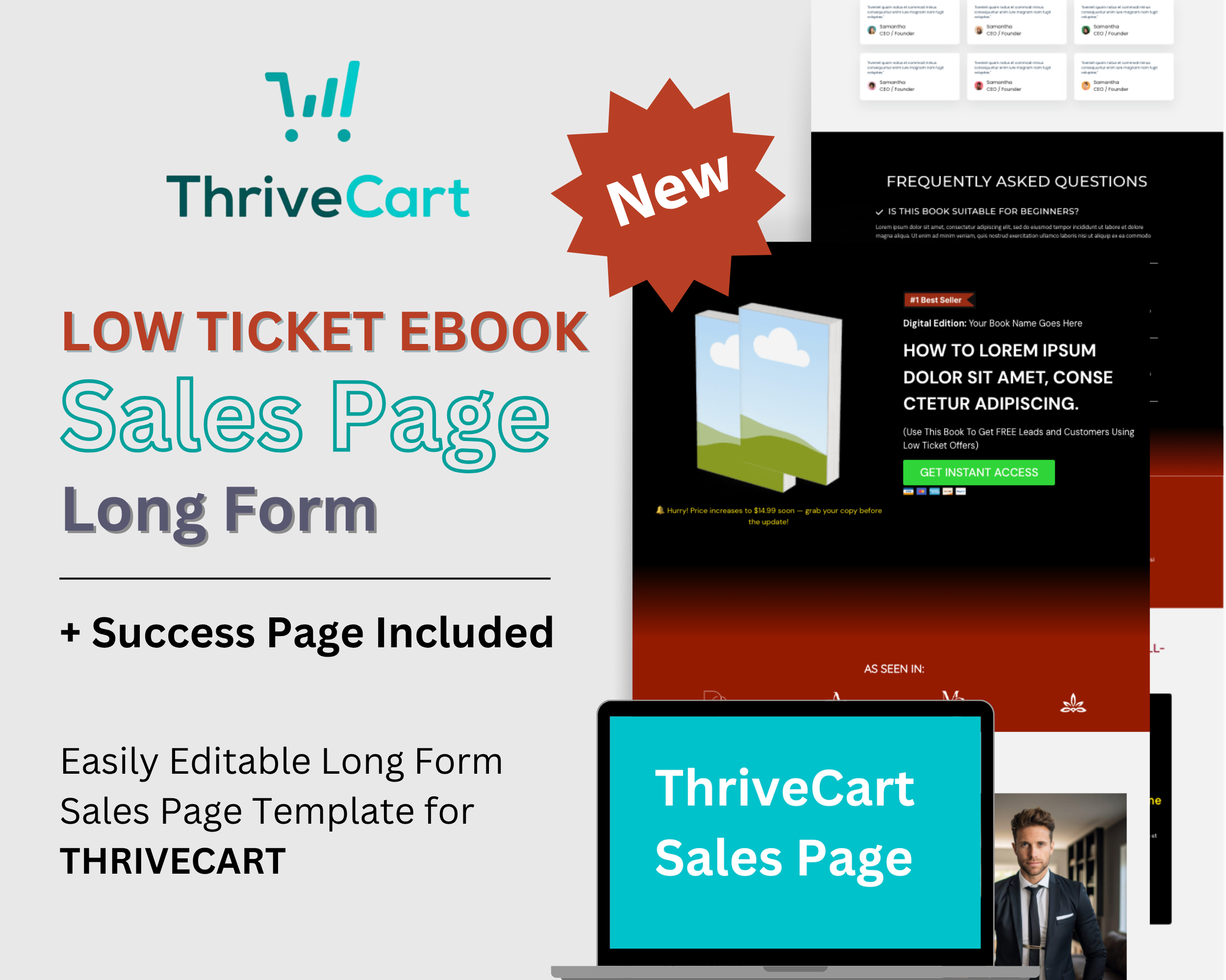 Low Ticket Ebook Sales Page Template in ThriveCart