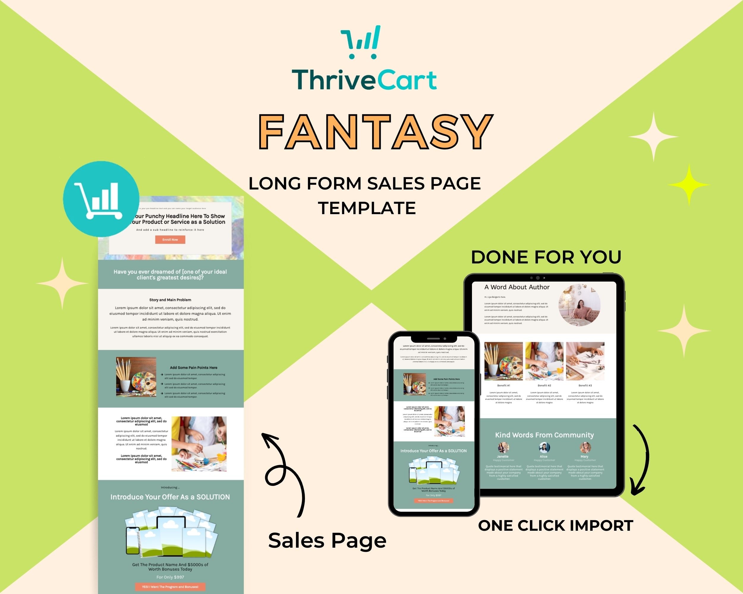 Fantasy Sales Page Template in ThriveCart