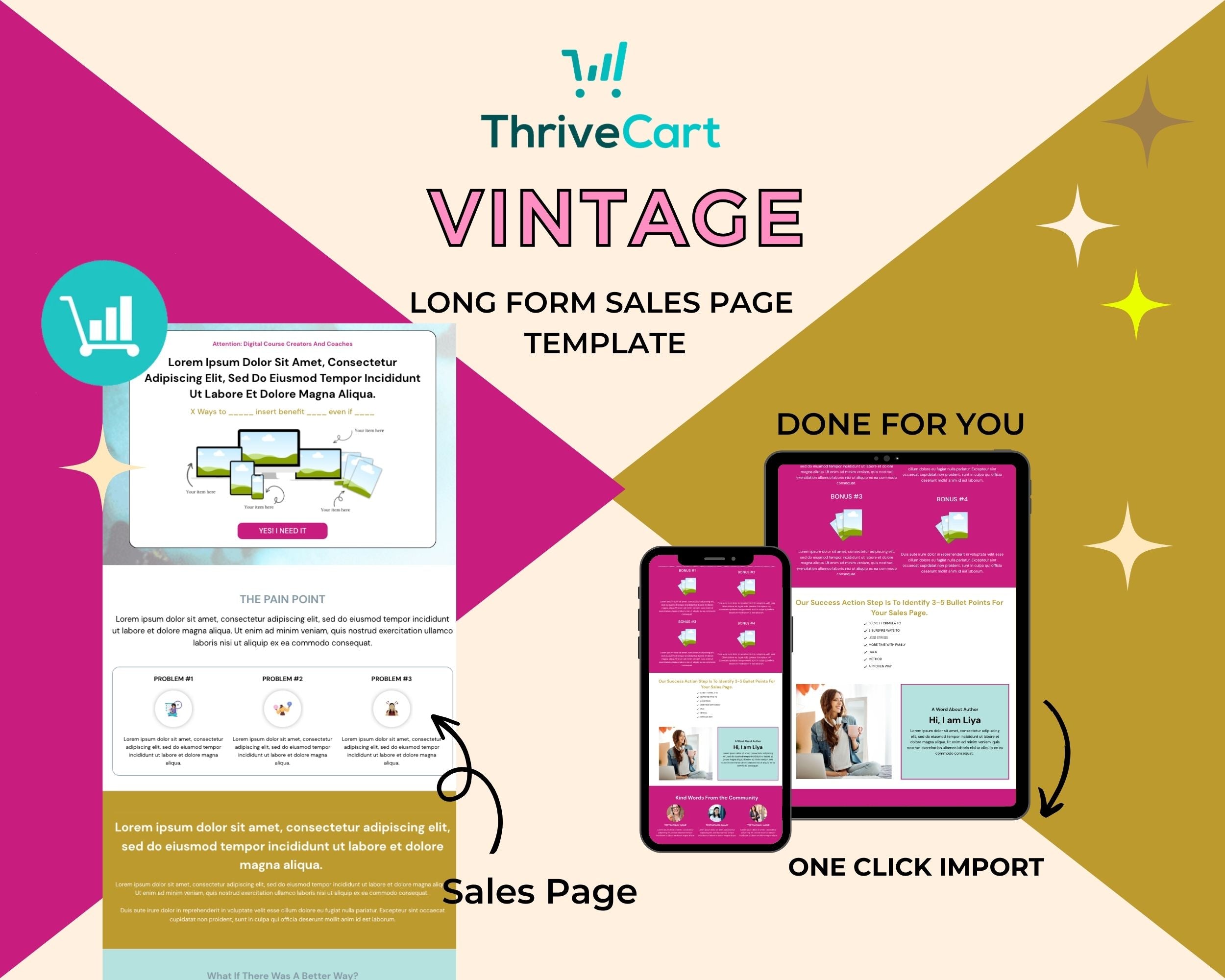 Vintage Sales Page Template in ThriveCart
