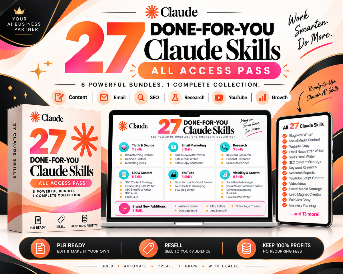 Skills All Access Pass | 27 Done-For-You Claude AI Skills