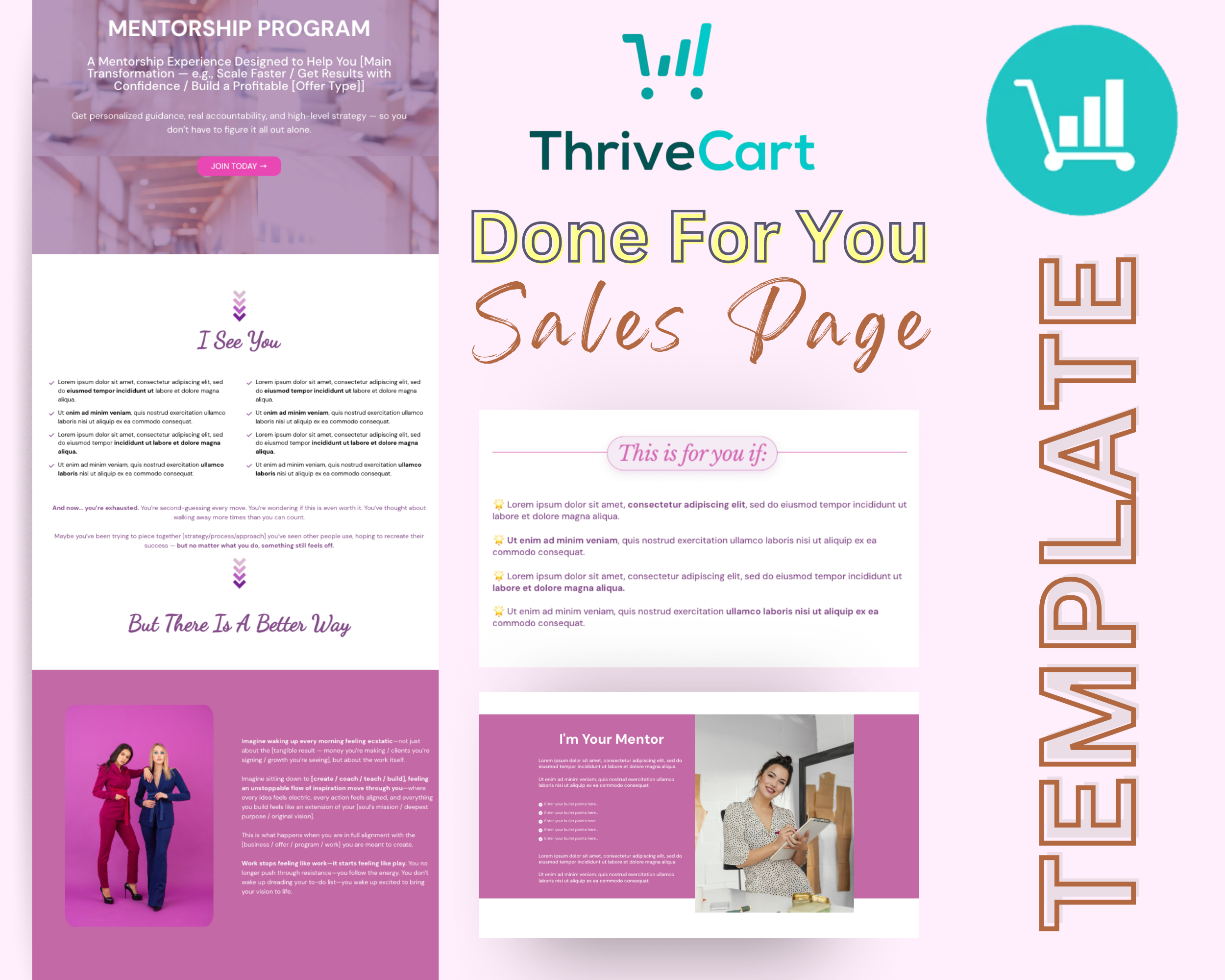 Mentorship Program Sales Page Template in ThriveCart