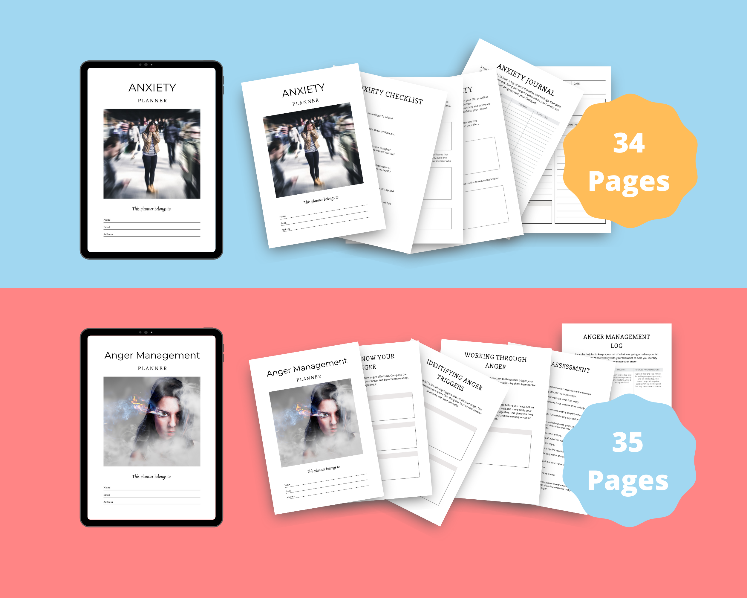 BUNDLE of 11 Emotion Journals in Canva | Customizable | Editable Canva Templates | Commercial Use | Emotion Planners