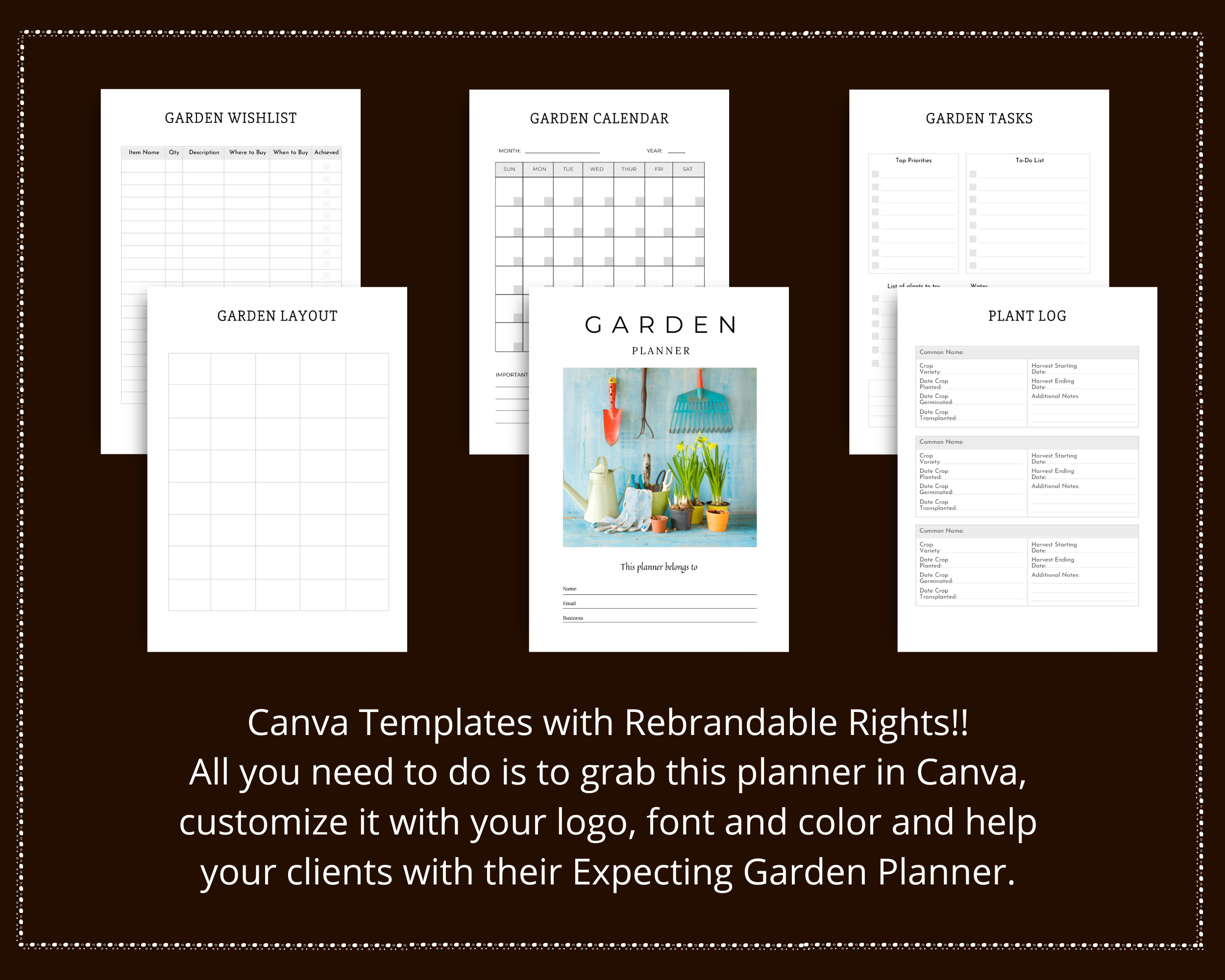 Editable Garden Planner in Canva | Commercial Use