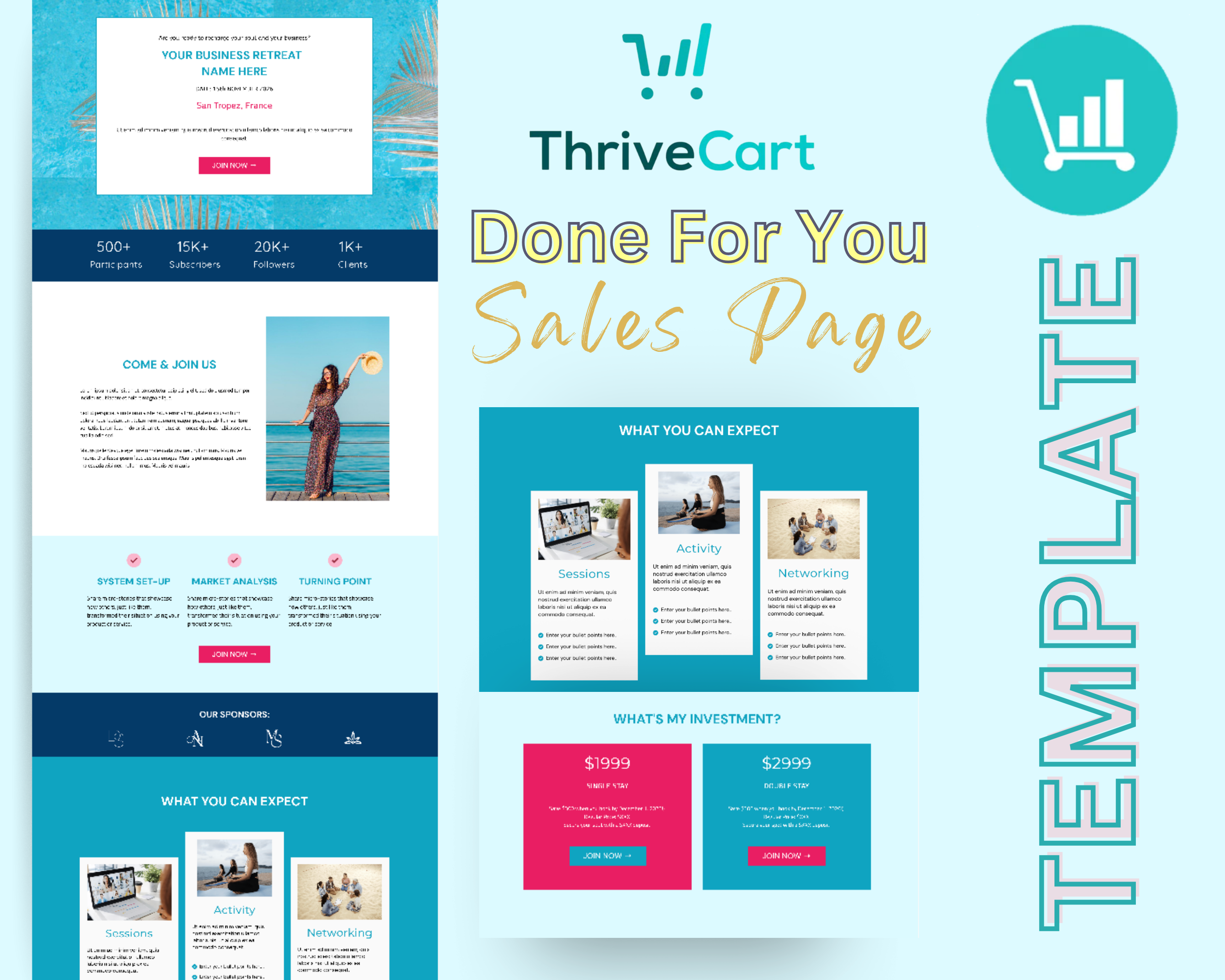Business Retreat Sales Page Template in ThriveCart