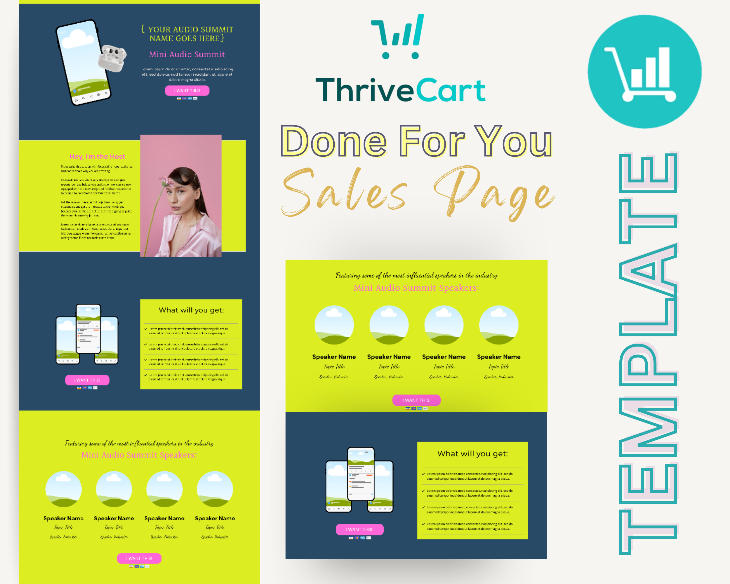 Audio Summit Sales Page Template in ThriveCart