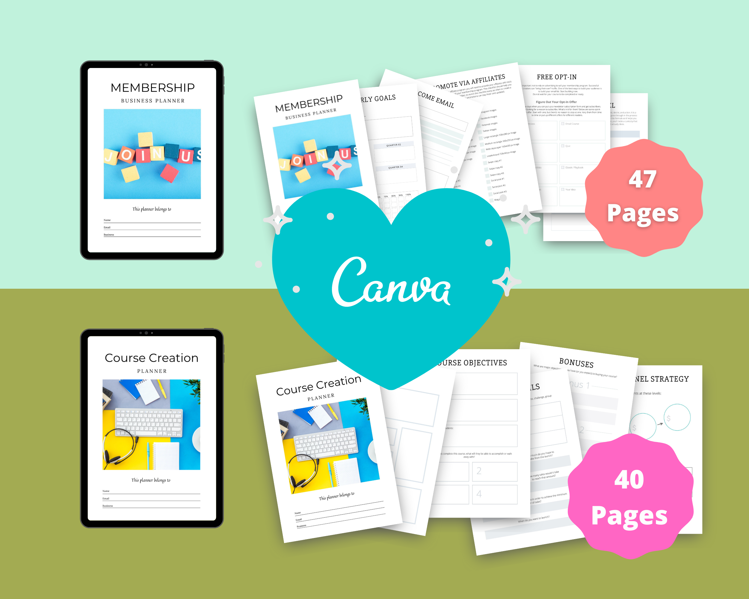 BUNDLE of 11 Marketing Planners in Canva | Customizable | Editable | Commercial Use | Marketing Templates