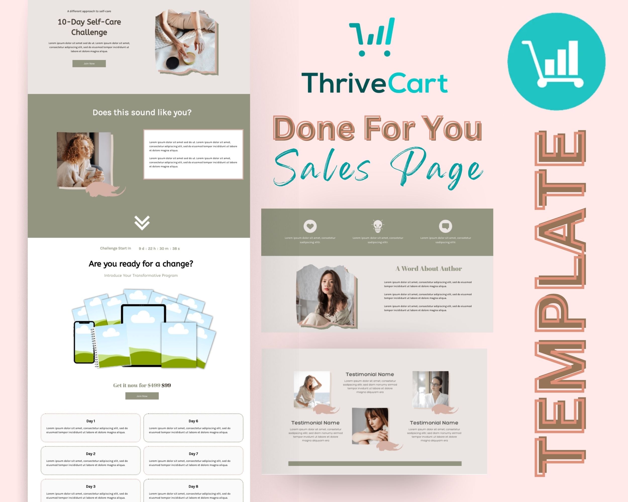 10-Day Challenge Sales Page Template in ThriveCart