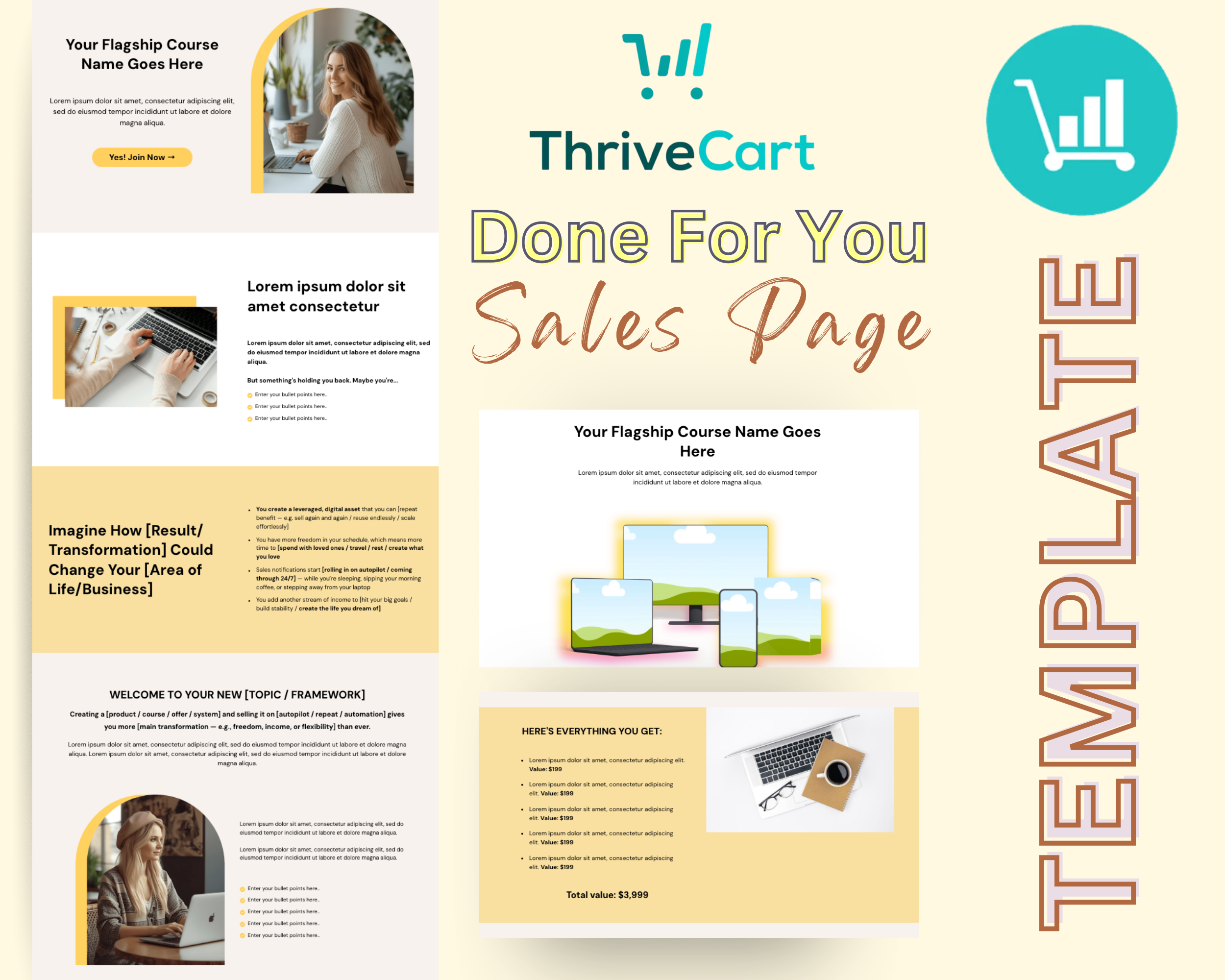 Flagship Course Sales Page Template in ThriveCart