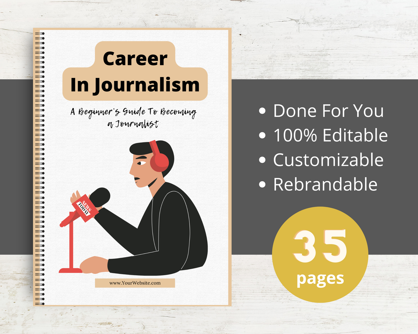 Editable A Career In Journalism | Done-for-You Ebook in Canva