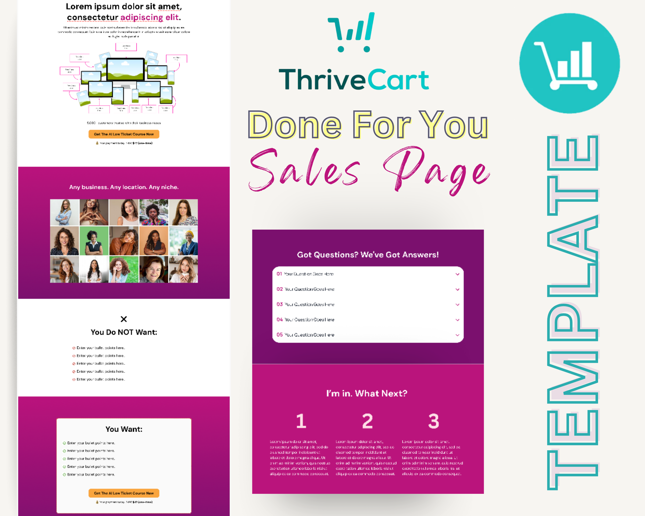 AI Course Sales Page Template in ThriveCart