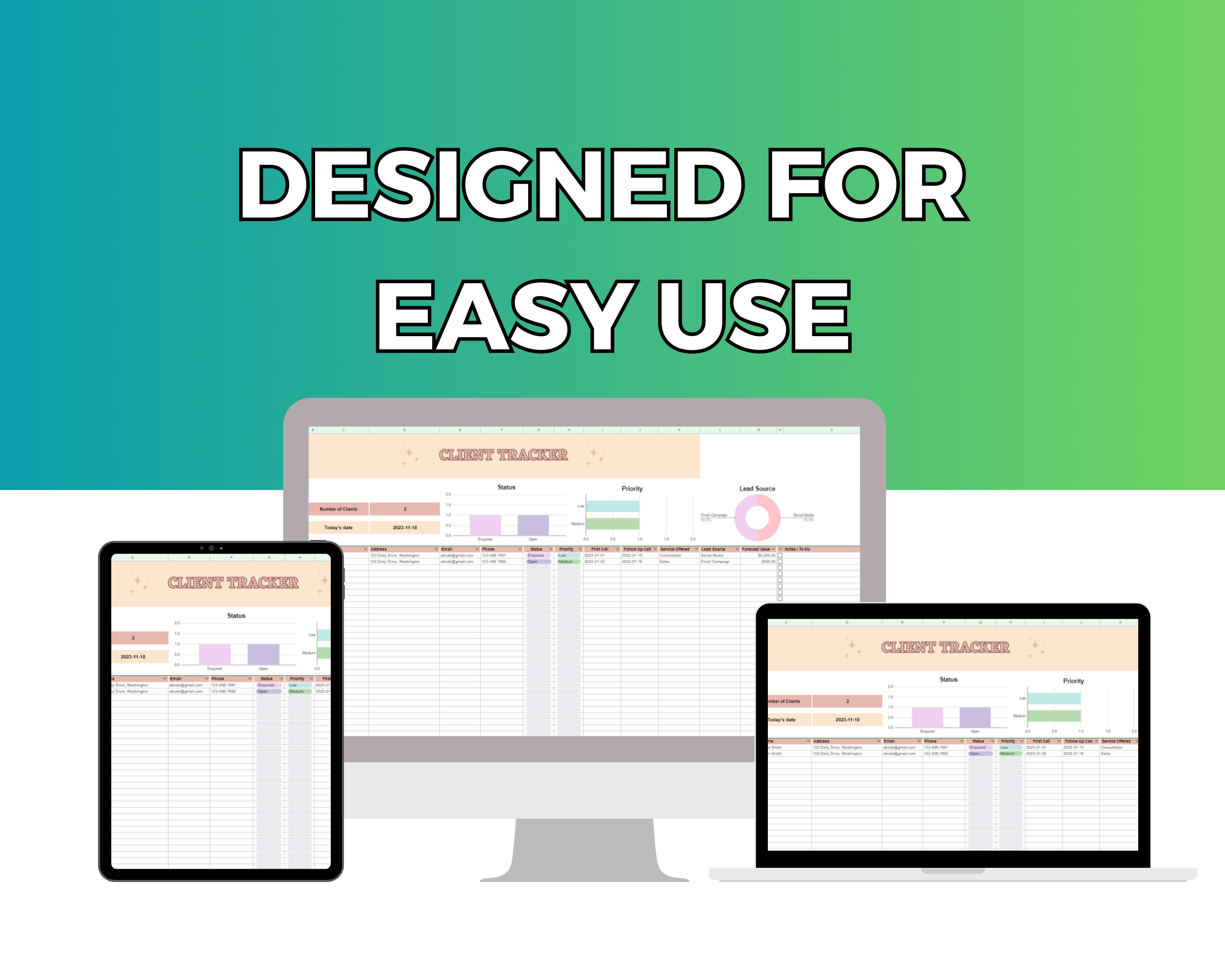 Client Tracker Google Spreadsheet | Client Tracker Google Sheets
