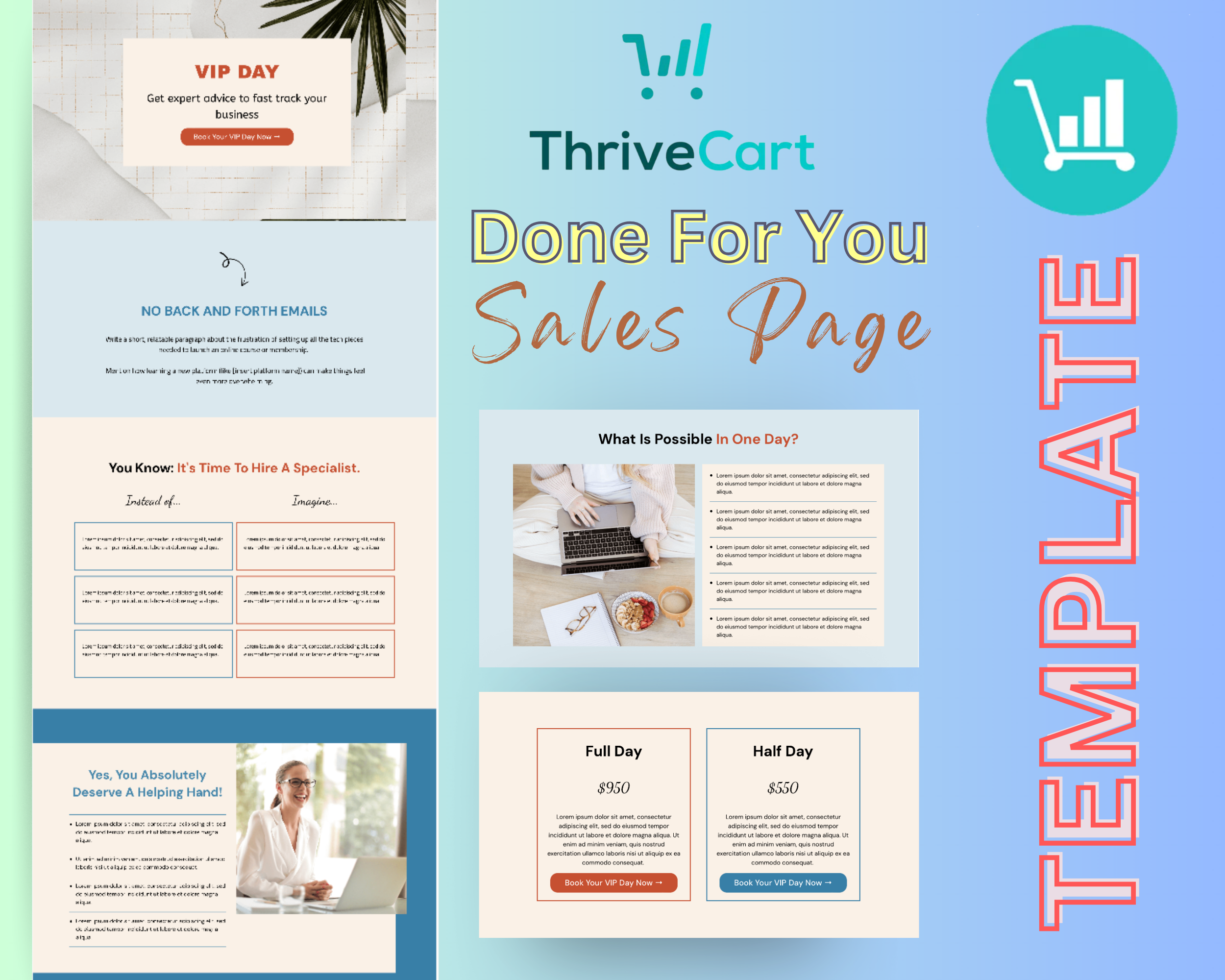 VIP Day Sales Page Template in ThriveCart