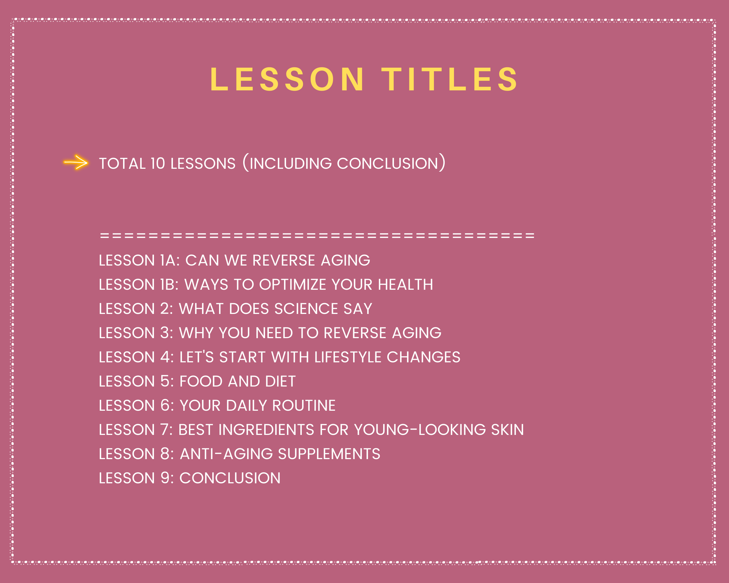 Reverse Aging | Done for You Online Course |  Wellness Course in a Box | 10 Lessons