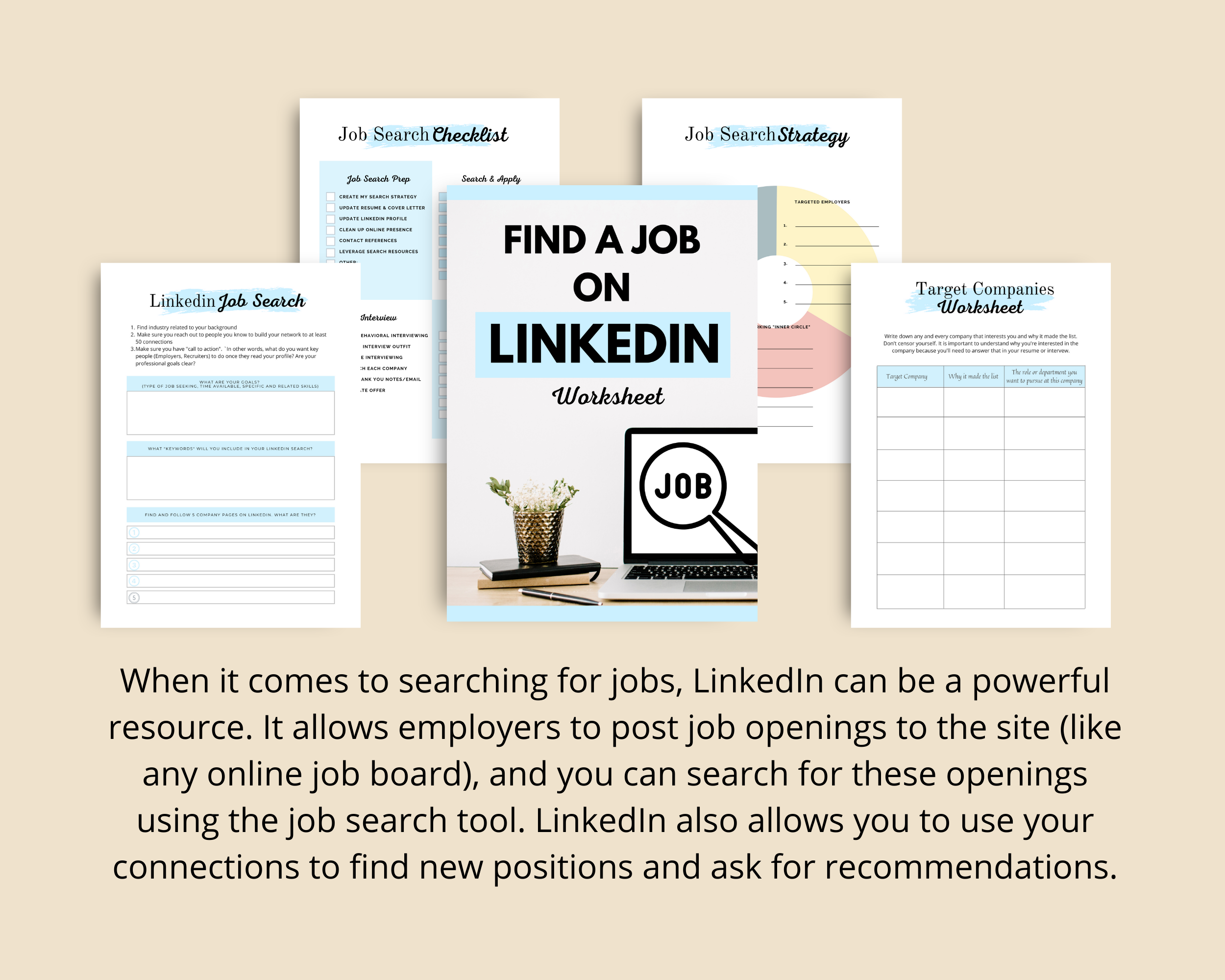 Find a Job on Linkedin Worksheet | Job Search Planner