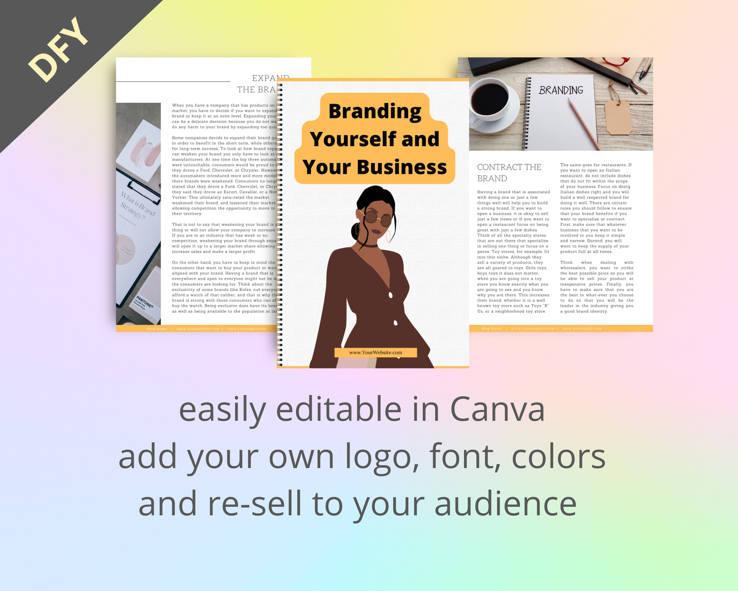 Editable Branding Yourself and Your Business | Done-for-You Ebook in Canva