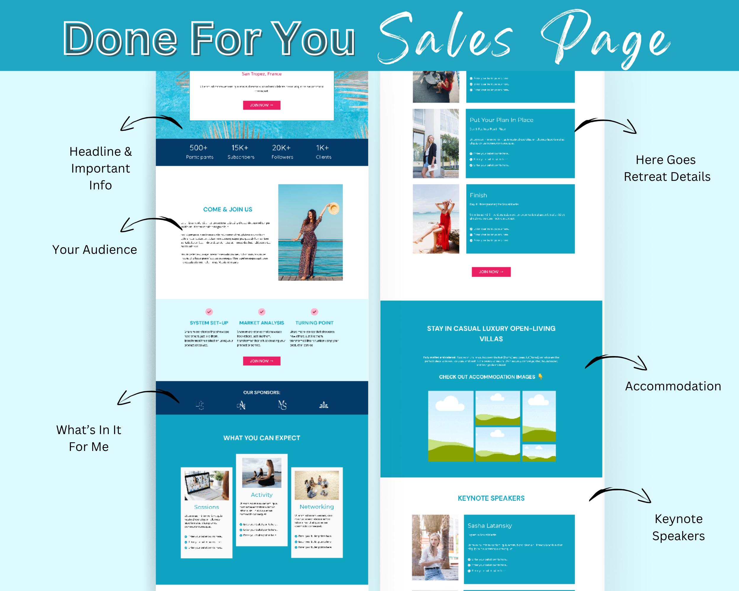 Business Retreat Sales Page Template in ThriveCart