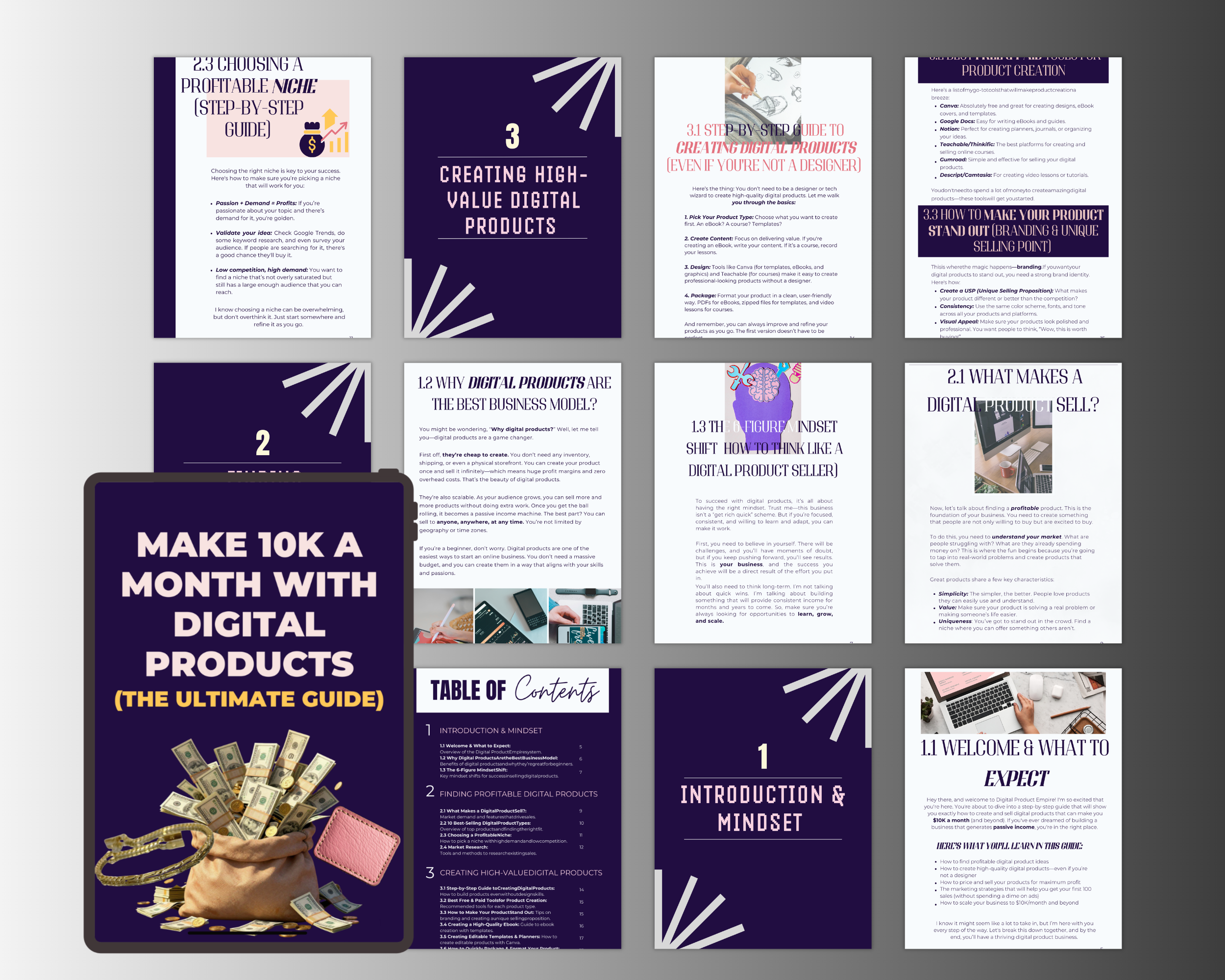 Pixel to Profit 10K a Month with Digital Products Ebook in Canva