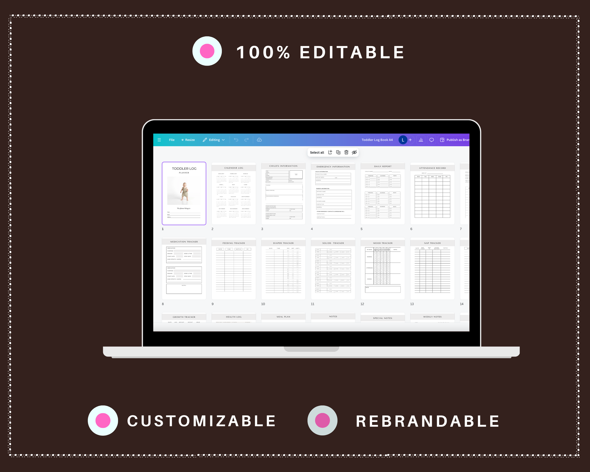 Editable Knitting Project Planner in Canva | Canva Template Pack | Commercial Use