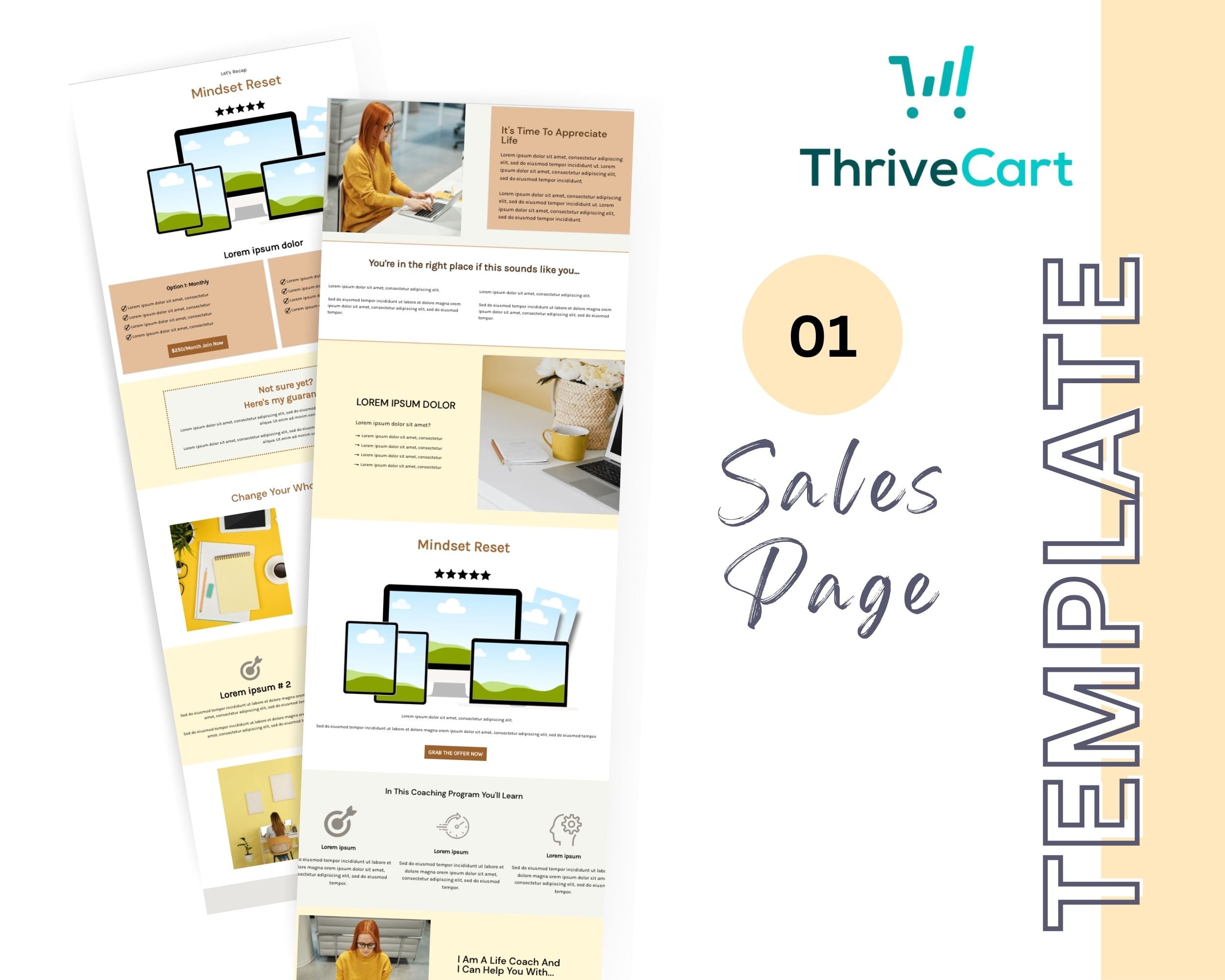 Honey Life Coach ThriveCart 4-Page Sales Funnel Template