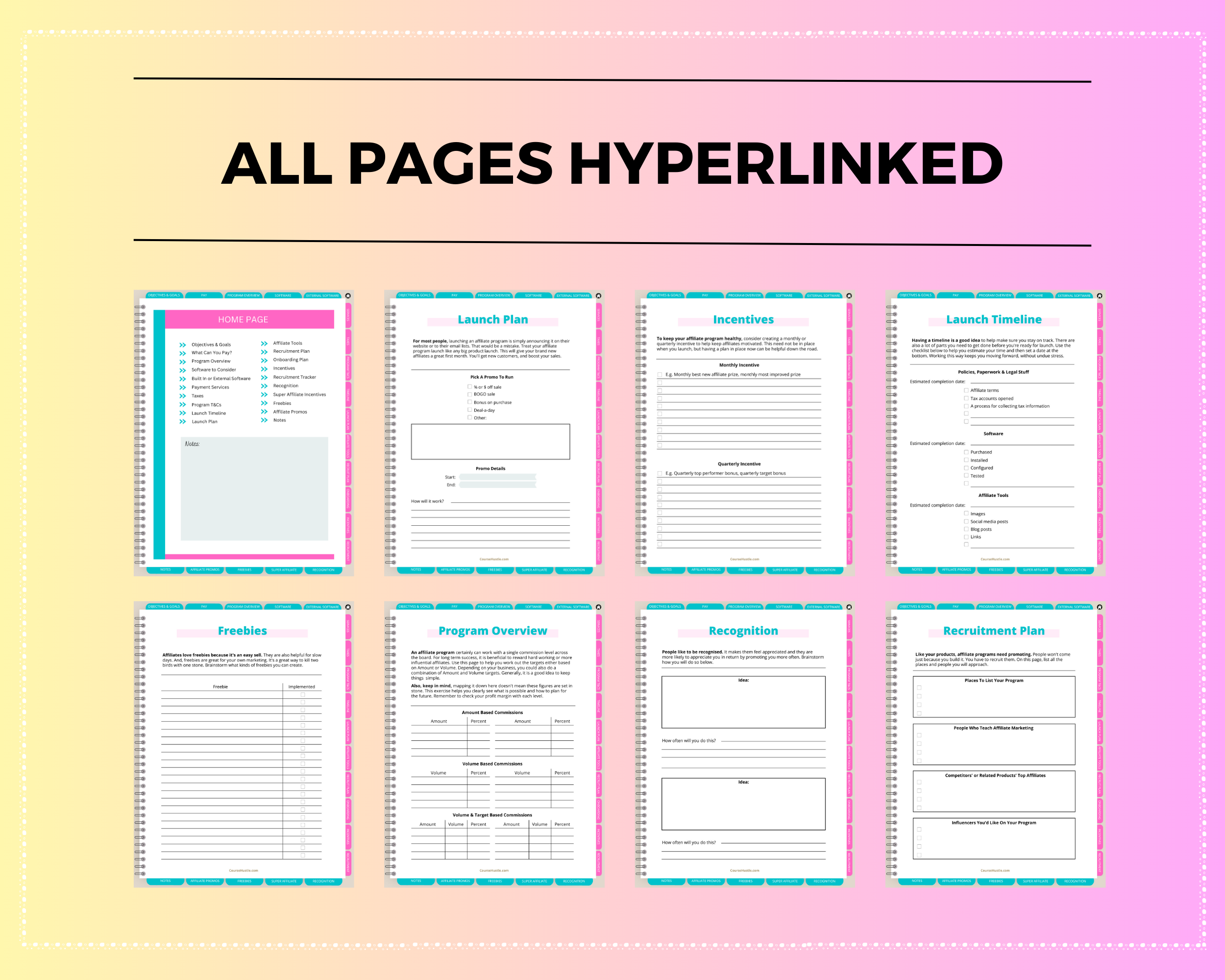 Affiliate Manager Digital Workbook | Hyperlinked PDF | Suitable with Goodnotes & Notability
