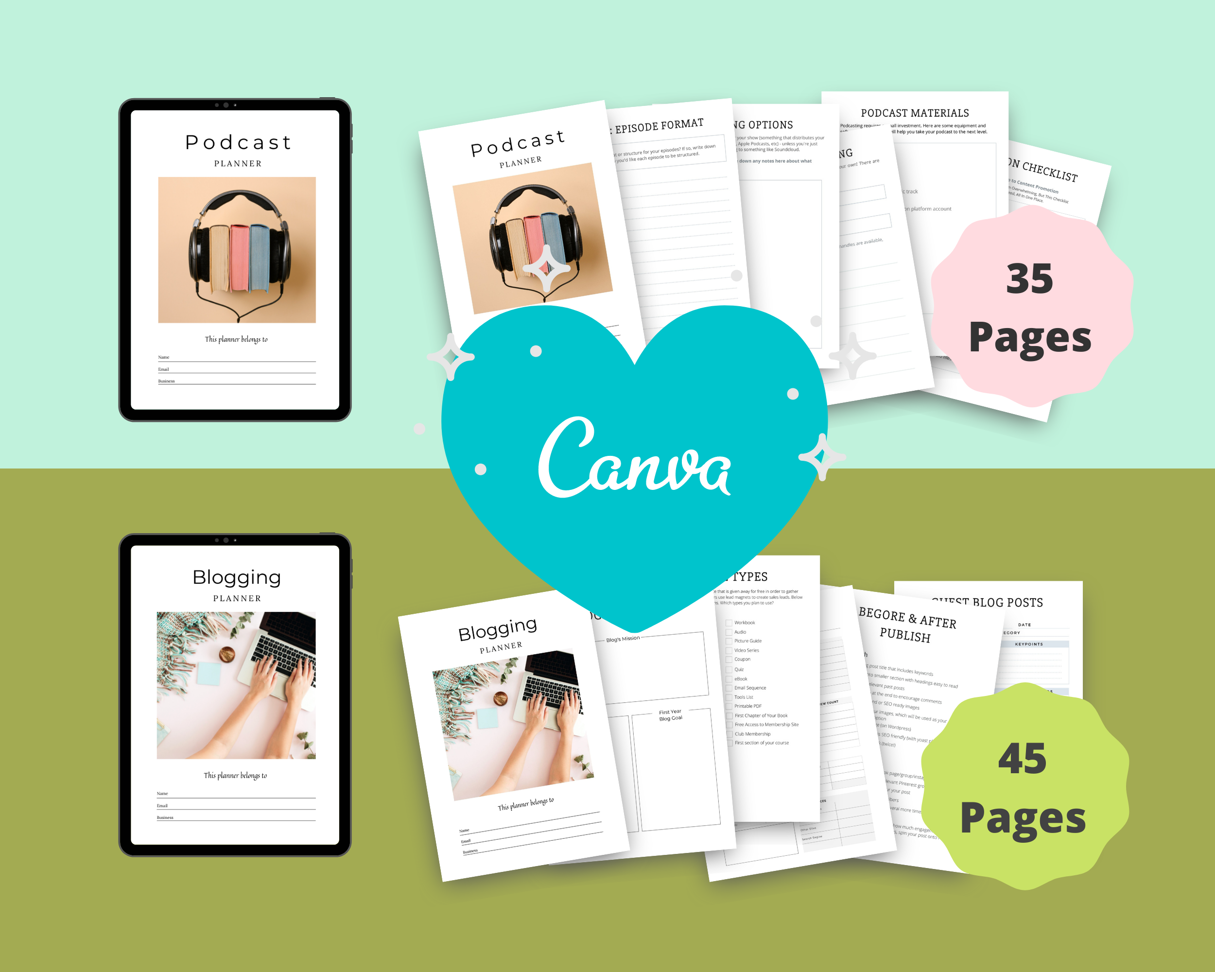 BUNDLE of 11 Marketing Planners in Canva | Customizable | Editable | Commercial Use | Marketing Templates