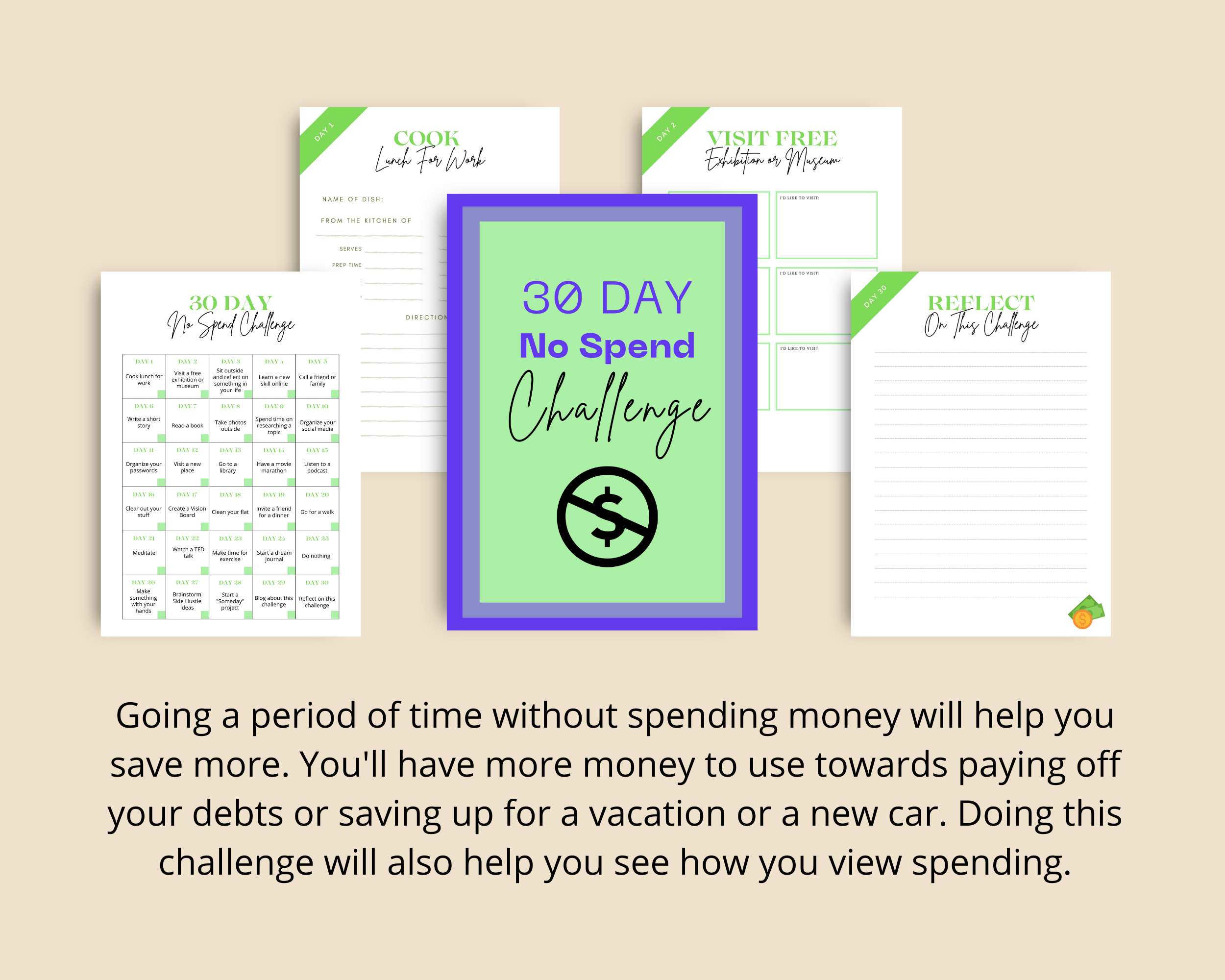 30 Day No Spend Challenge | Savings Planner