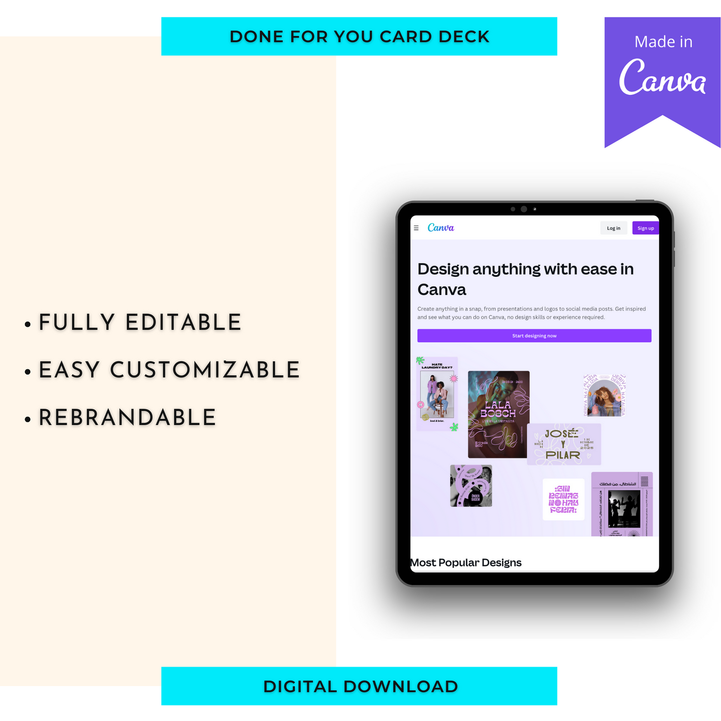 1 Minute Awareness Meditation Card Deck | Editable 6 Card Deck in Canva | Commercial Use