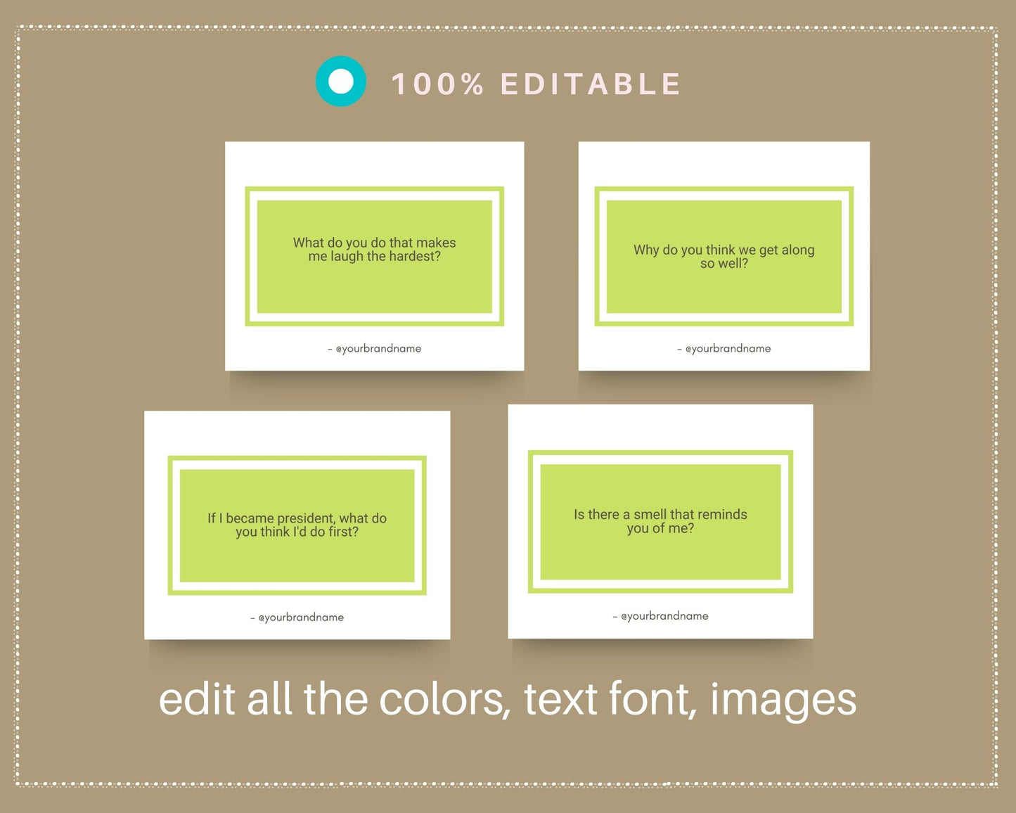 44 Do You Know Me Cards | Canva Inspirational Cards | Commercial Use