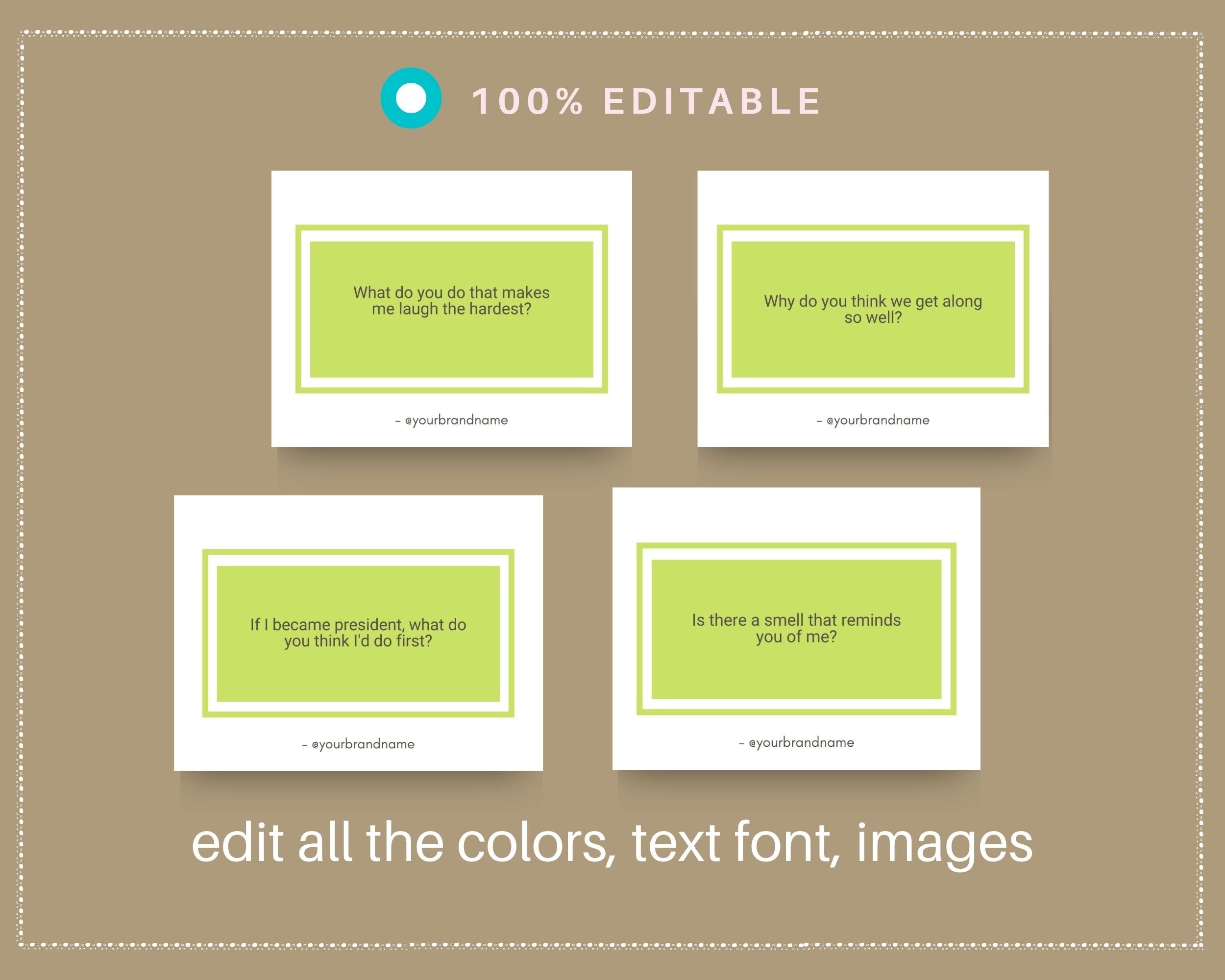 44 Do You Know Me Cards | Canva Inspirational Cards | Commercial Use