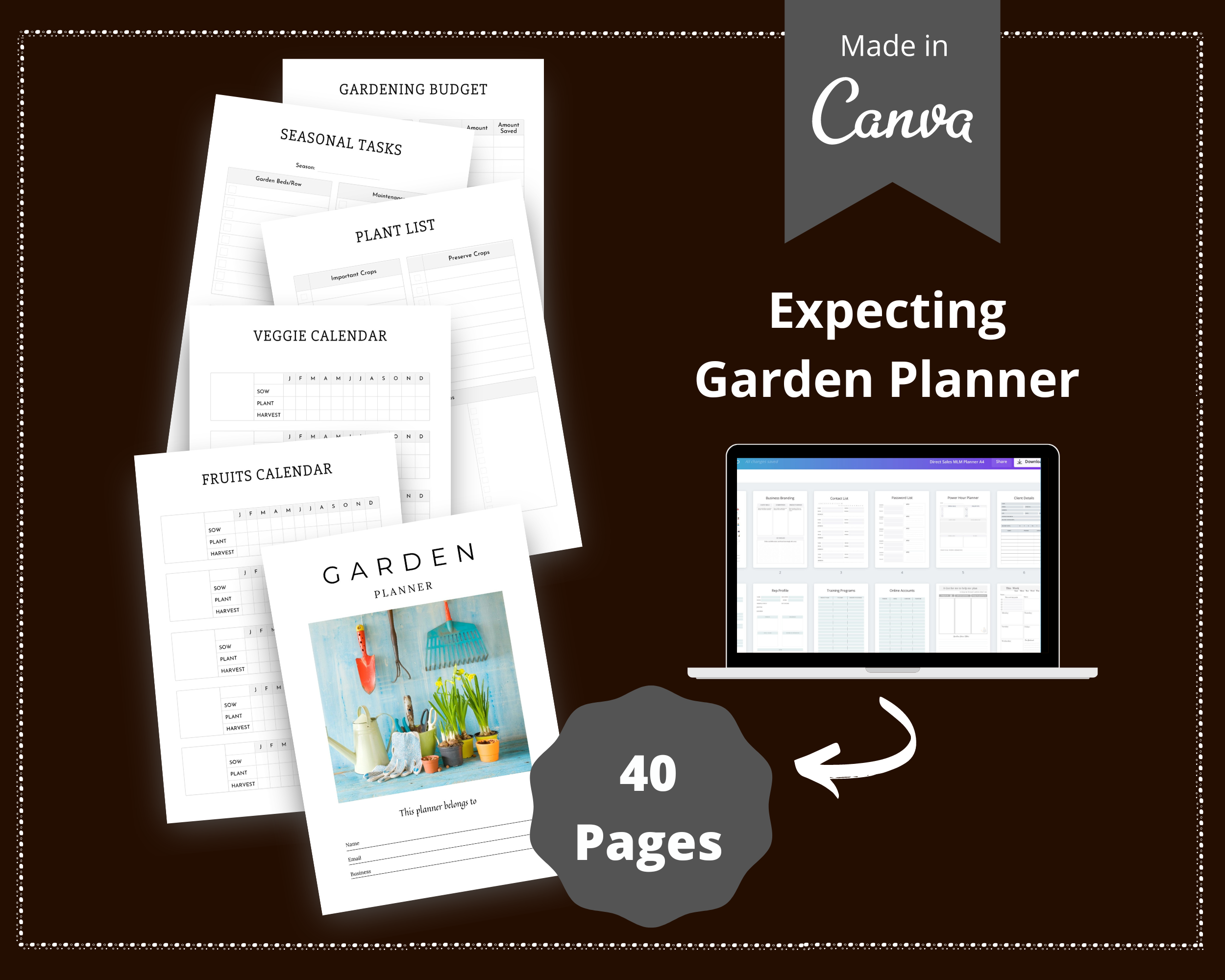 Editable Garden Planner in Canva | Commercial Use