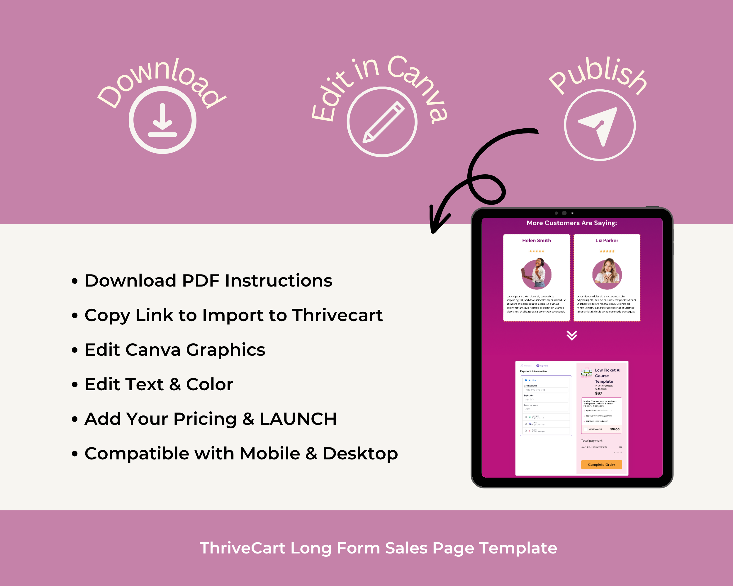 AI Course Sales Page Template in ThriveCart
