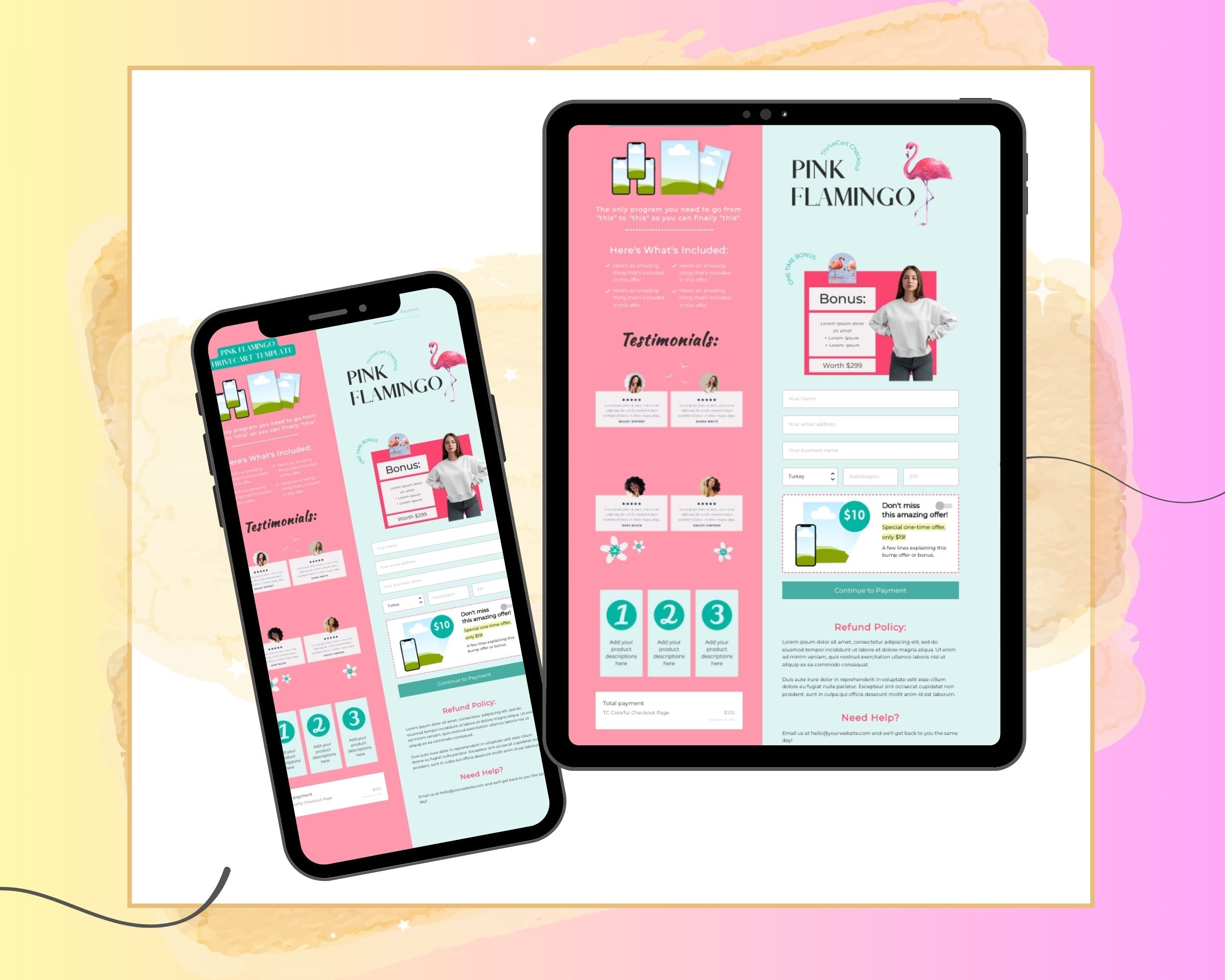 Colorful ThriveCart Checkout Template