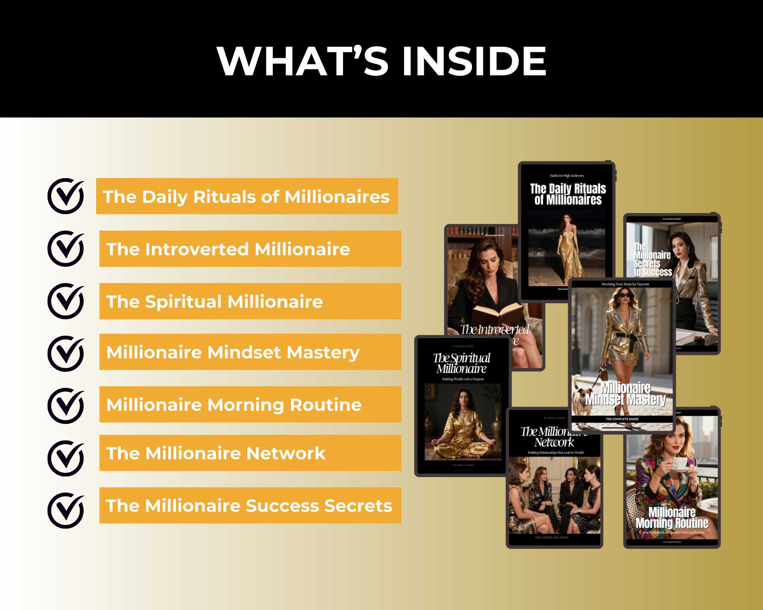 Millionaire Vault Bundle of 7 Editable Ebooks in Canva with PLR Rights
