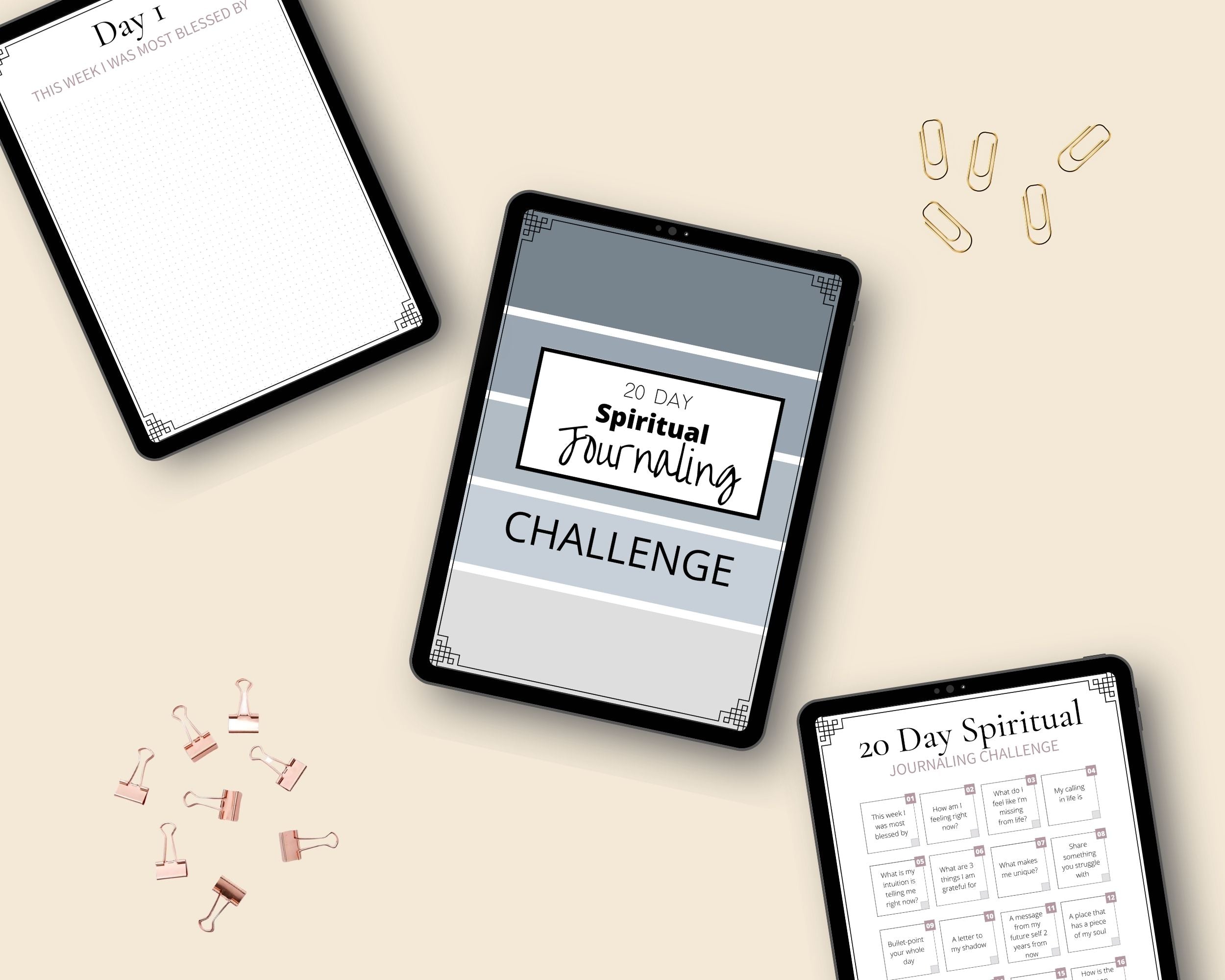 20 Day Spiritual Journaling | Editable Canva Template A4 Size