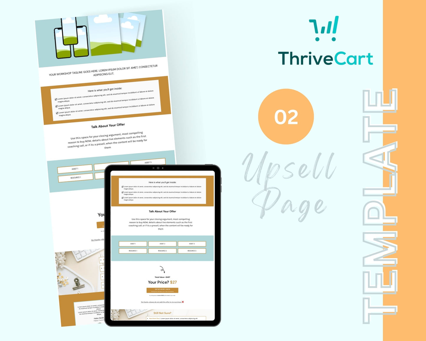 Green & Gold ThriveCart 4-Page Sales Funnel Template