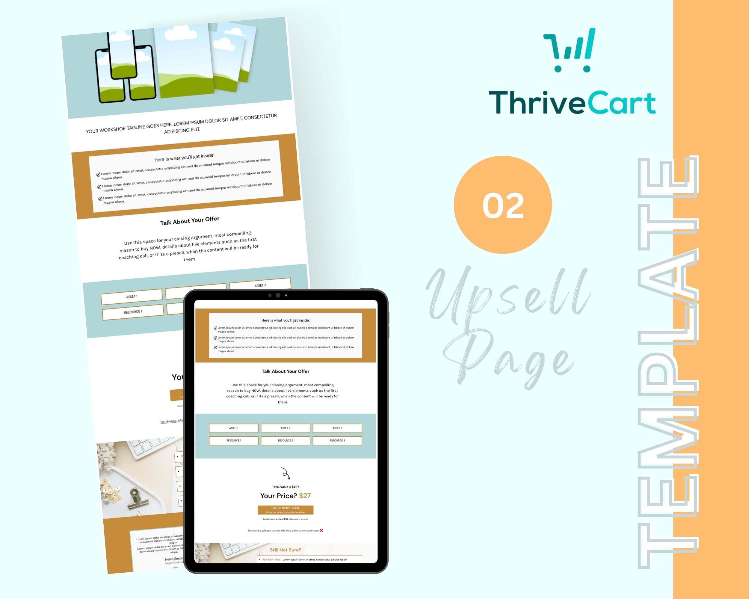 Green & Gold ThriveCart 4-Page Sales Funnel Template
