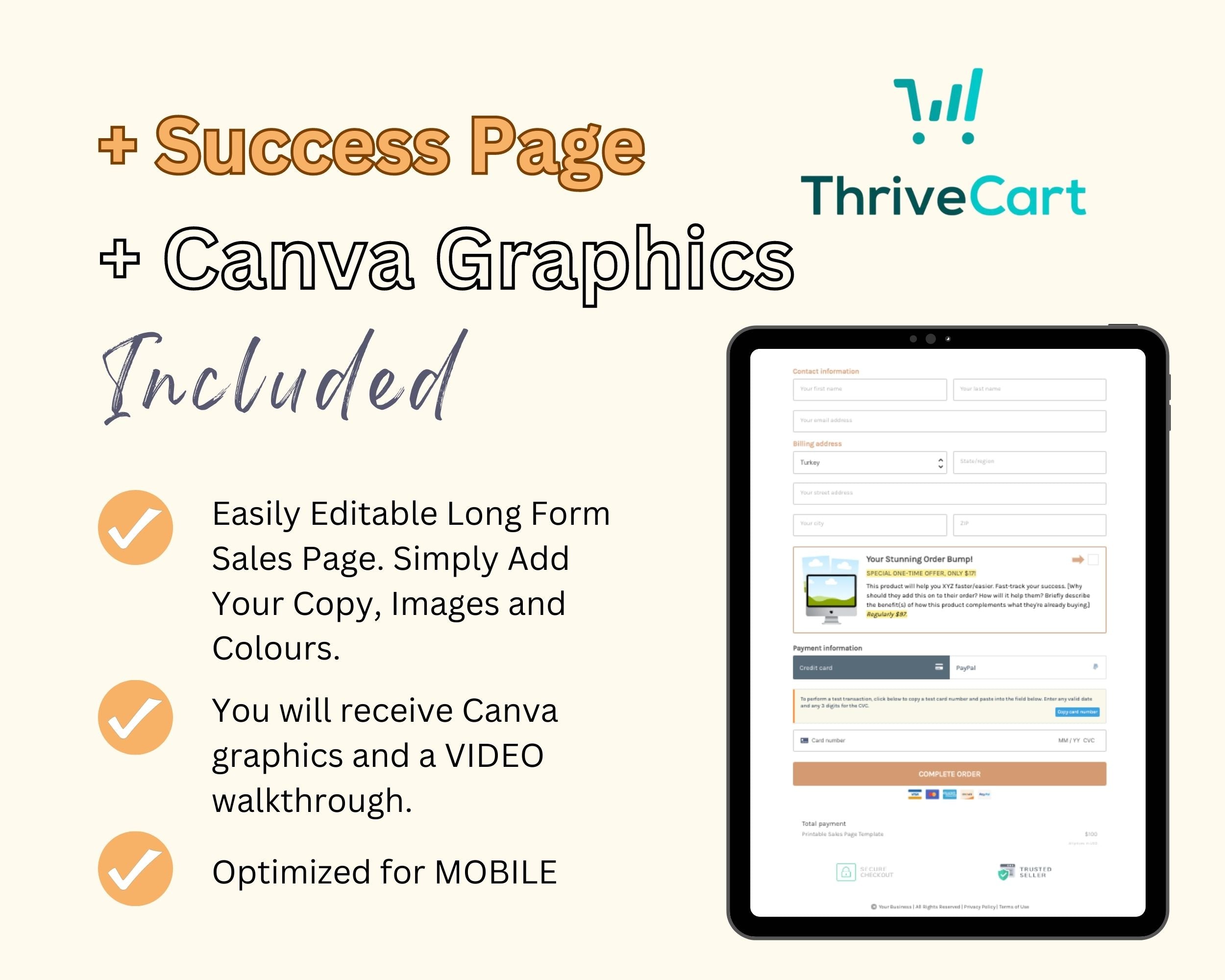 Printables Sales Page Template in ThriveCart