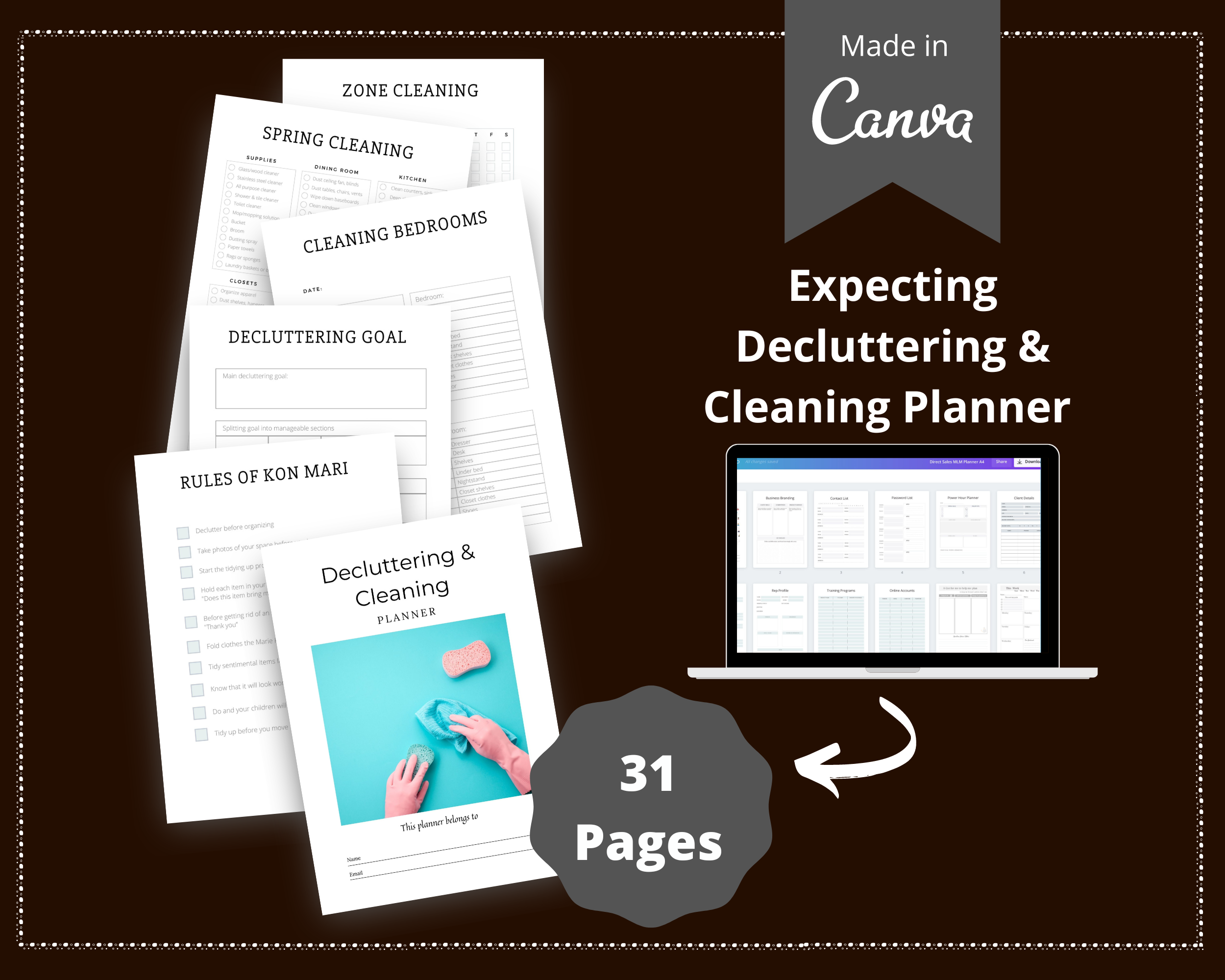 Editable Decluttering Template in Canva | Commercial Use